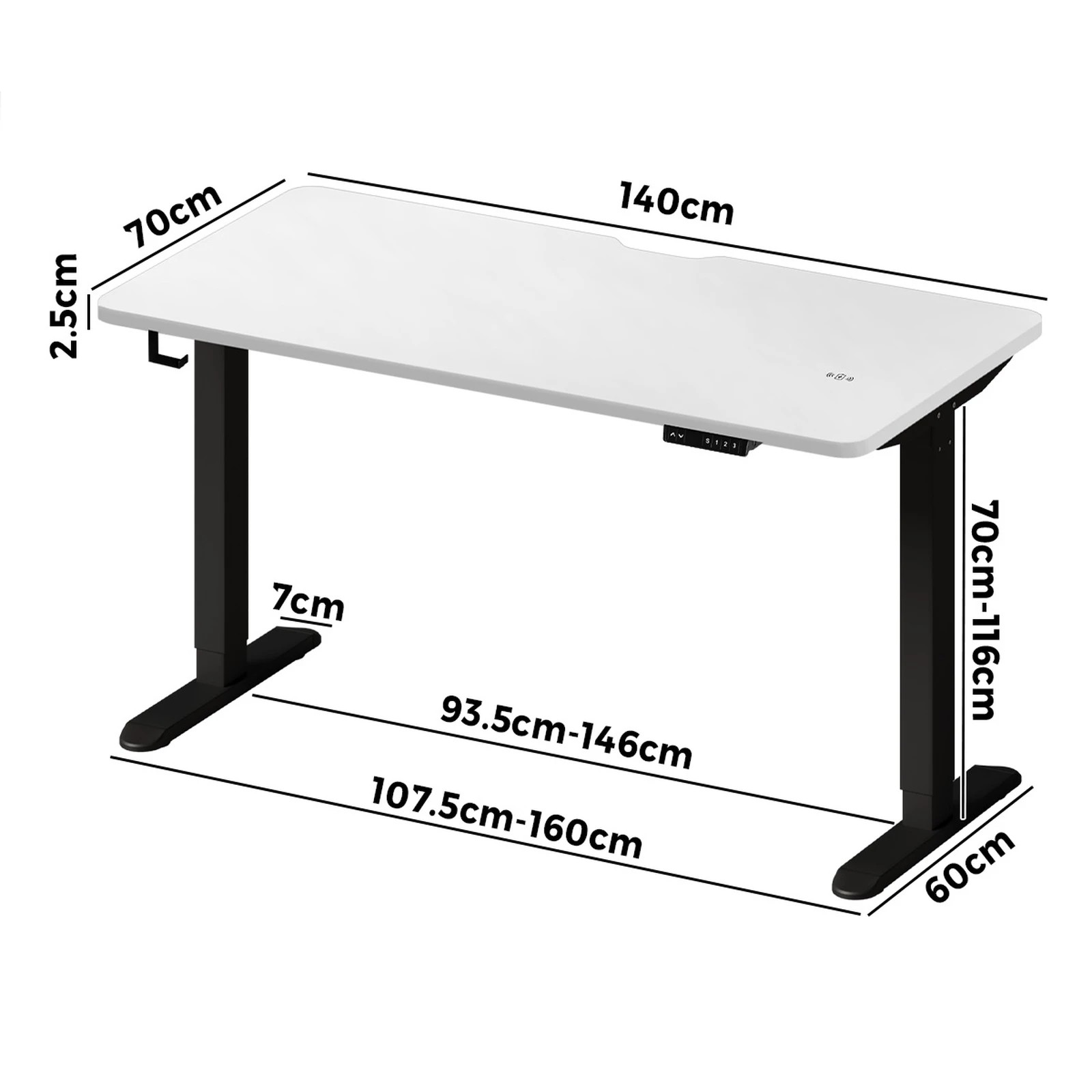 4 Oikiture Electric Standing Desk With Wireless Charging Dual Motor 140cm
 - Multi, 4 of 4