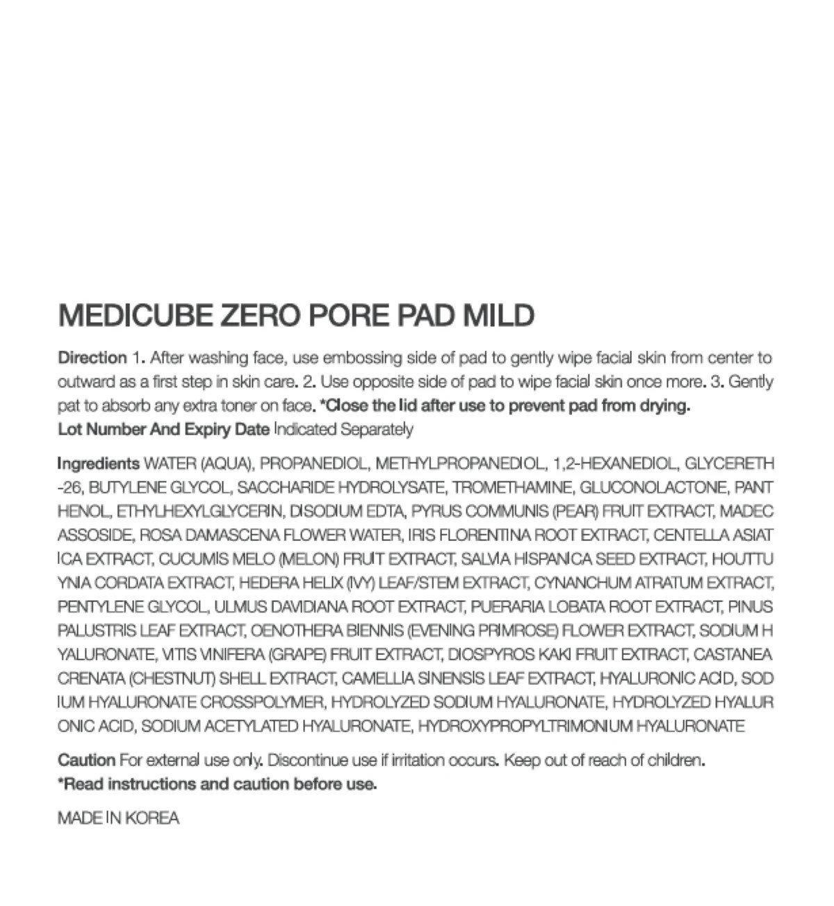 3 Medicube 70 Piece Zero Pore Pad Mild 155g - PHA, Hyaluronic Acid, Madecassoside and Panthenol, 3 of 5