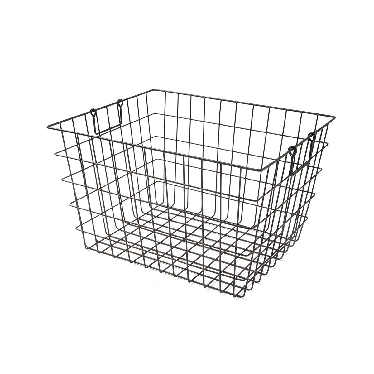 2 Rectangle Wire Basket - Large, Black, 2 of 8