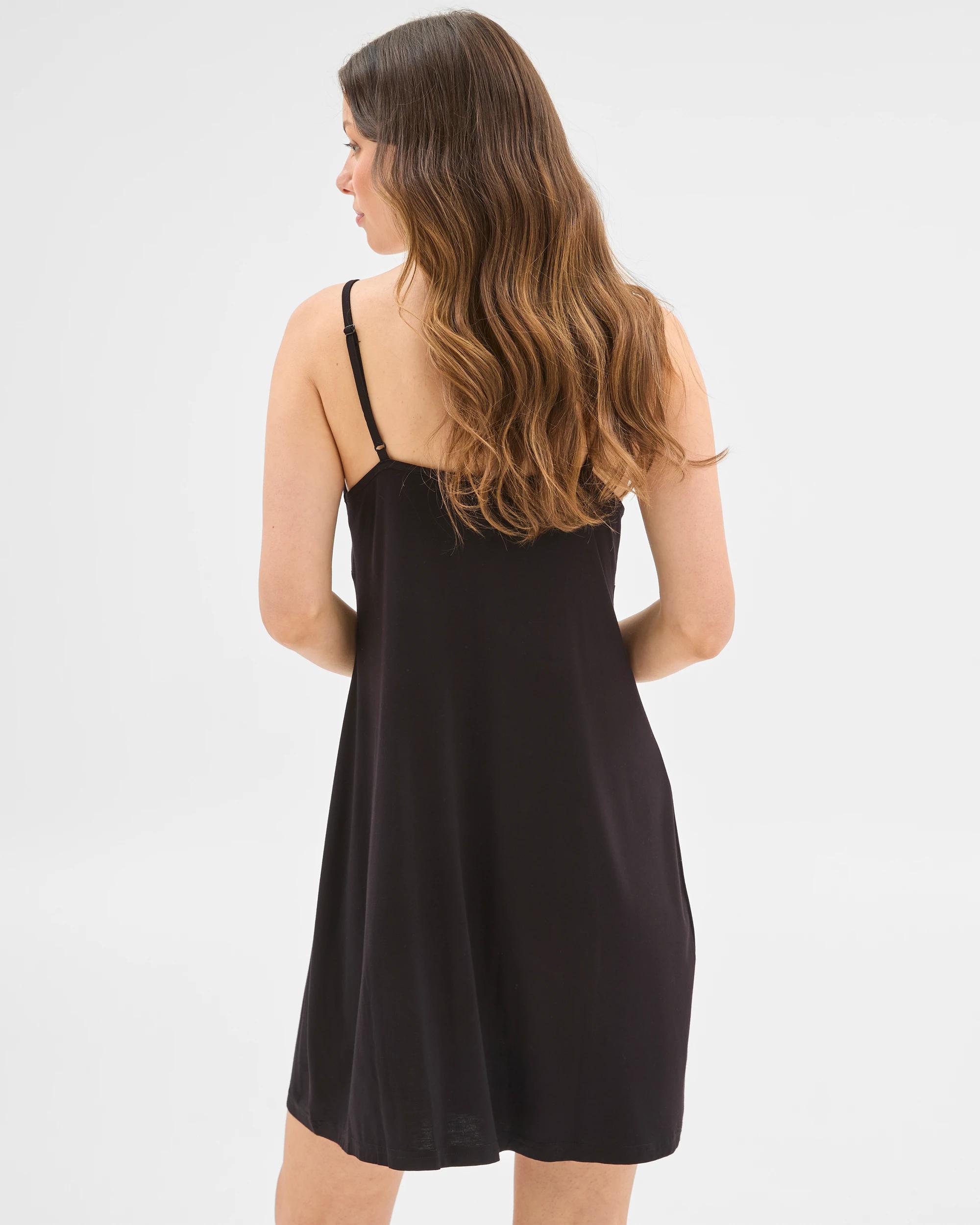 3 Target Womens Soft Comfort Bamboo Sleep Lace Cami Nightie BLACK, 3 of 6