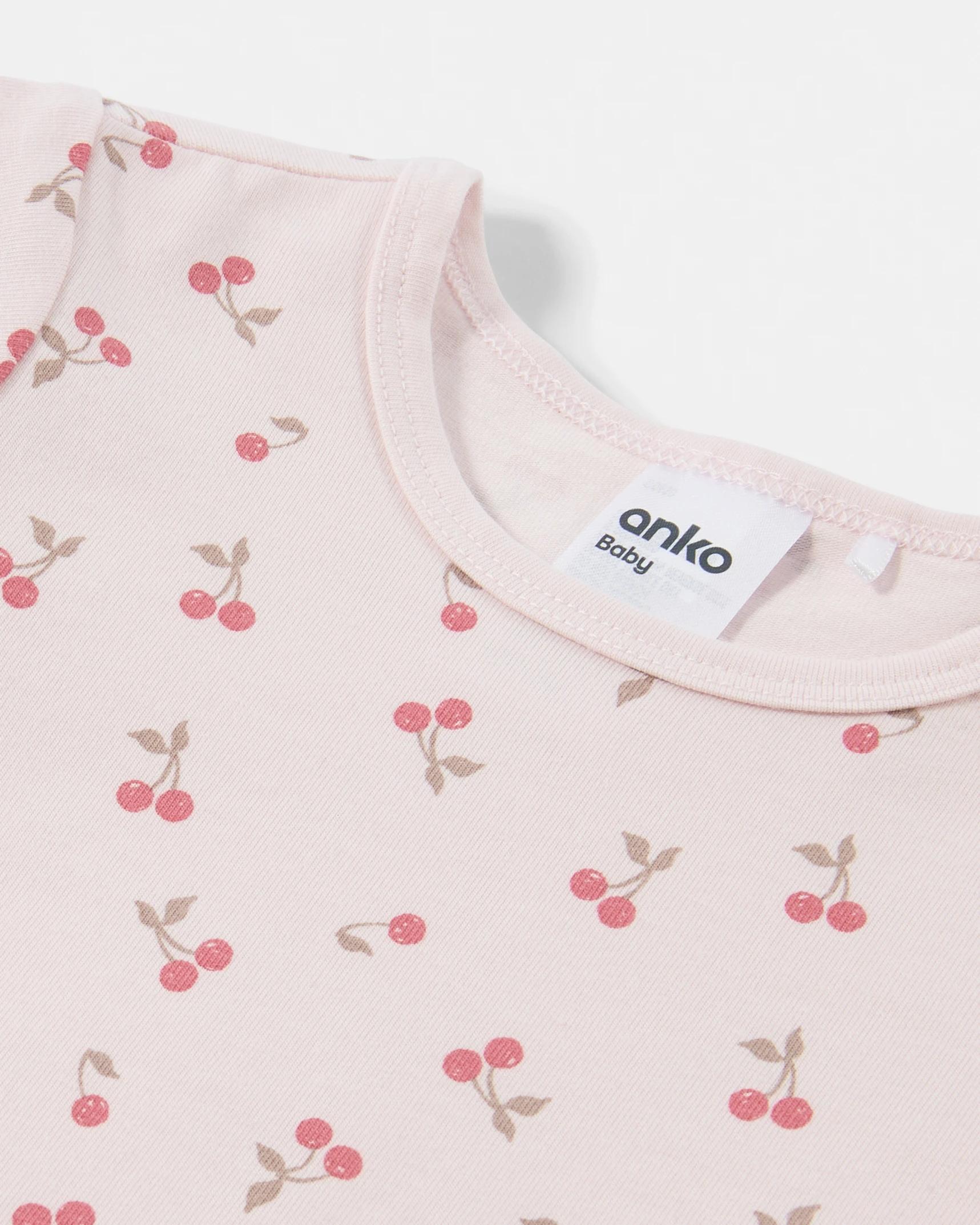 8 3 Pack Short Sleeve Print Bodysuits PINK CHERRY PLACEMENT MULTIPACK, 8 of 8