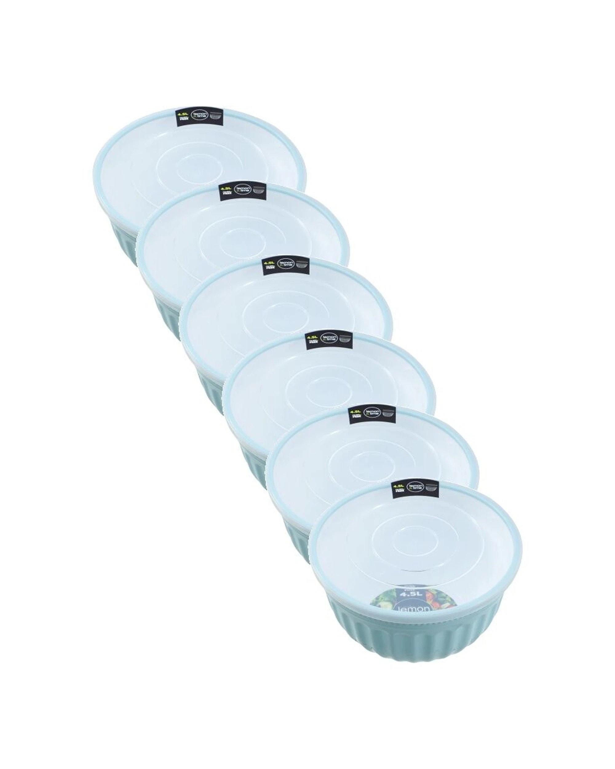 1 Lemon & Lime 6PK Salad Bowl Lidded 4.5L Food Safe Durable Kitchenware - Multi, 1 of 7