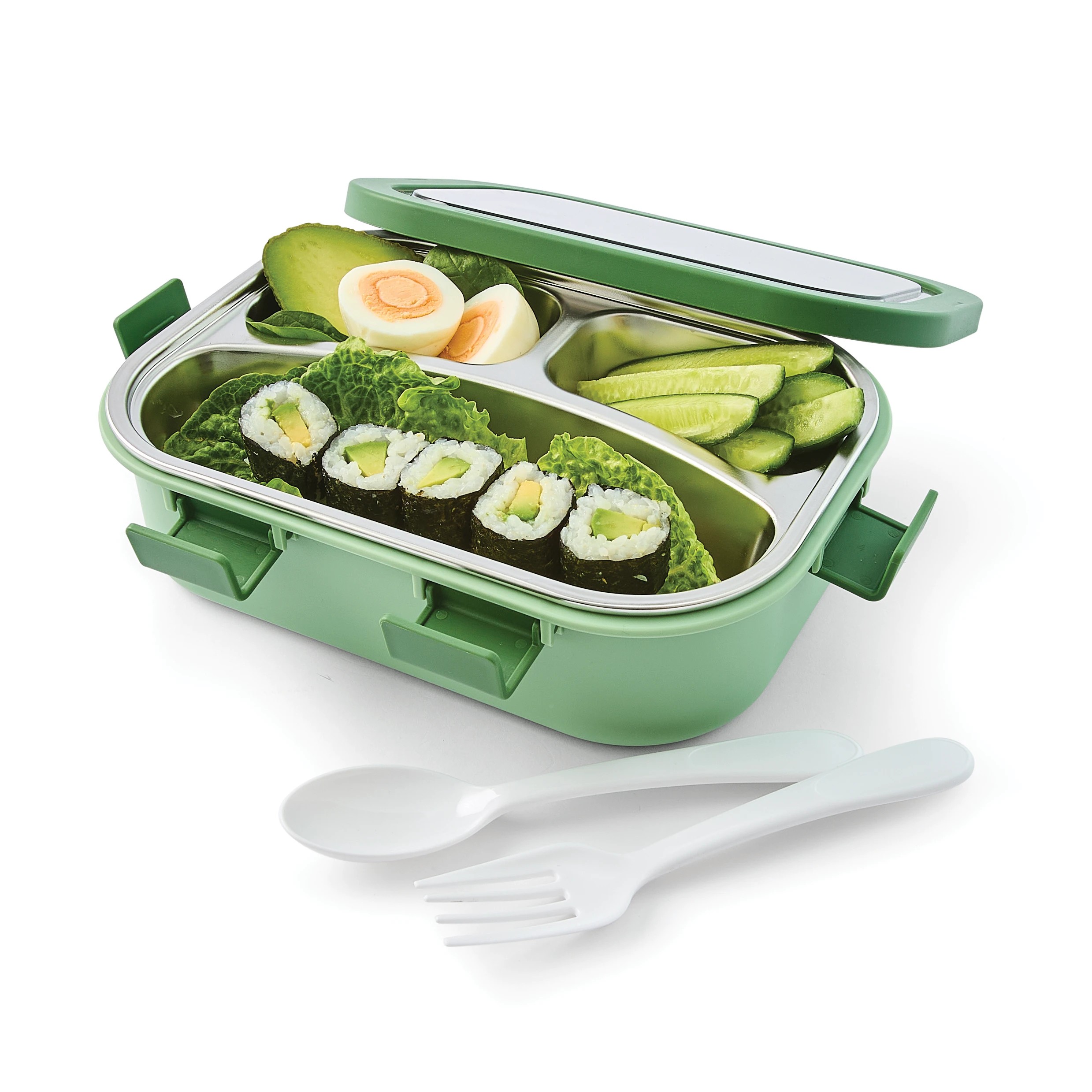 1 650ml Green Stainless Steel Lunch Box, 1 of 10