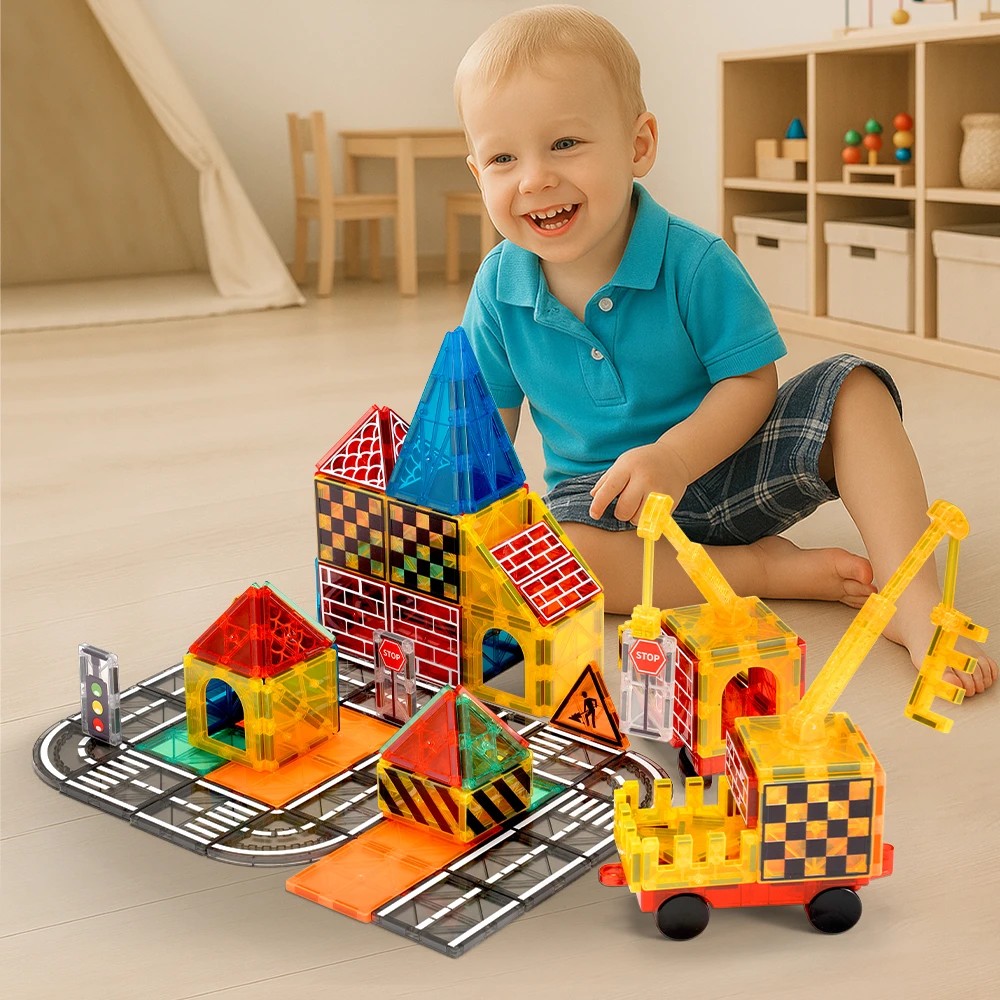 3 Playpals 60PCS Kids Magnetic Tiles Blocks Building Toys Magnet Kit Child Gift - Multi, 3 of 3