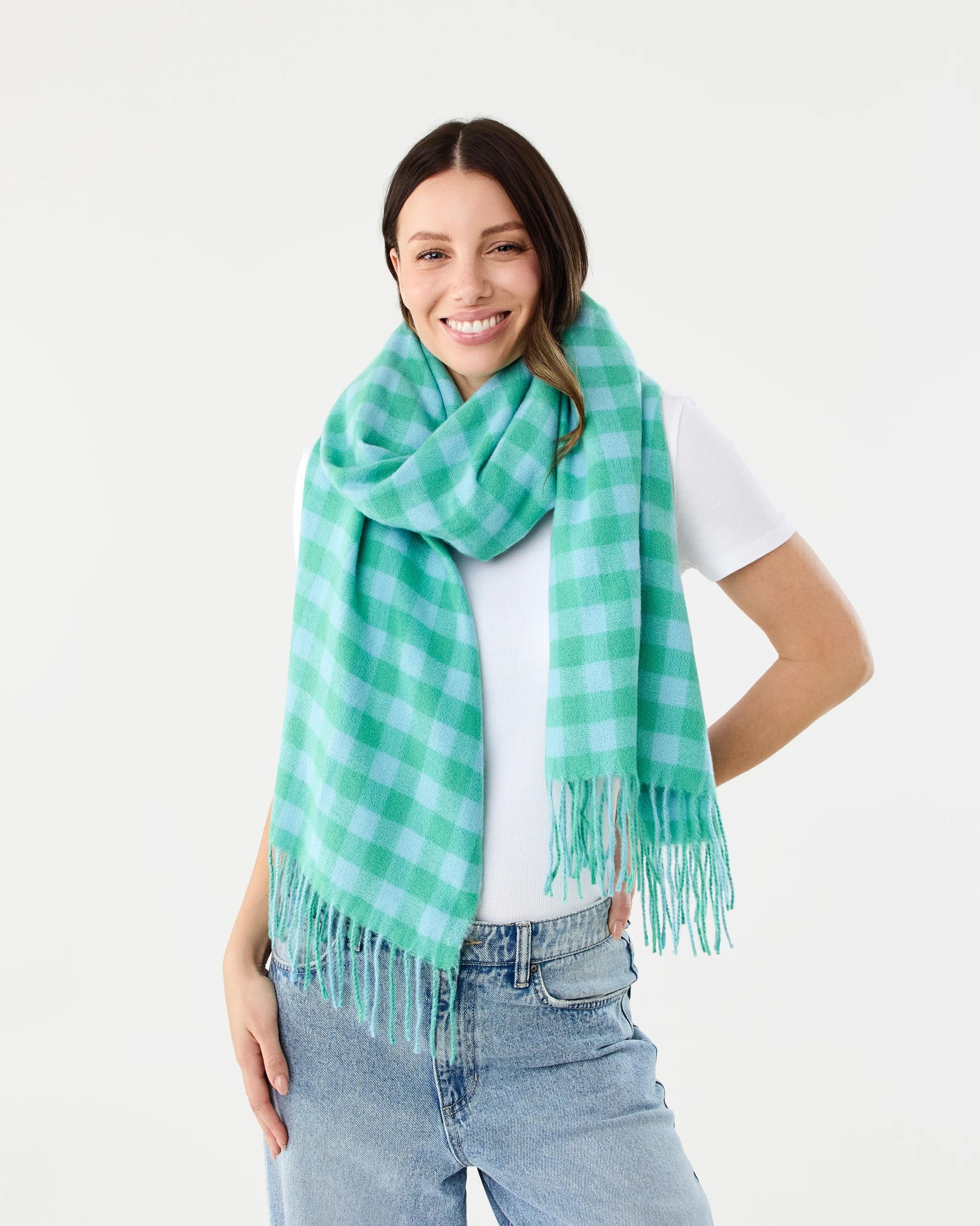 4 Check Scarf Green Chck, 4 of 4