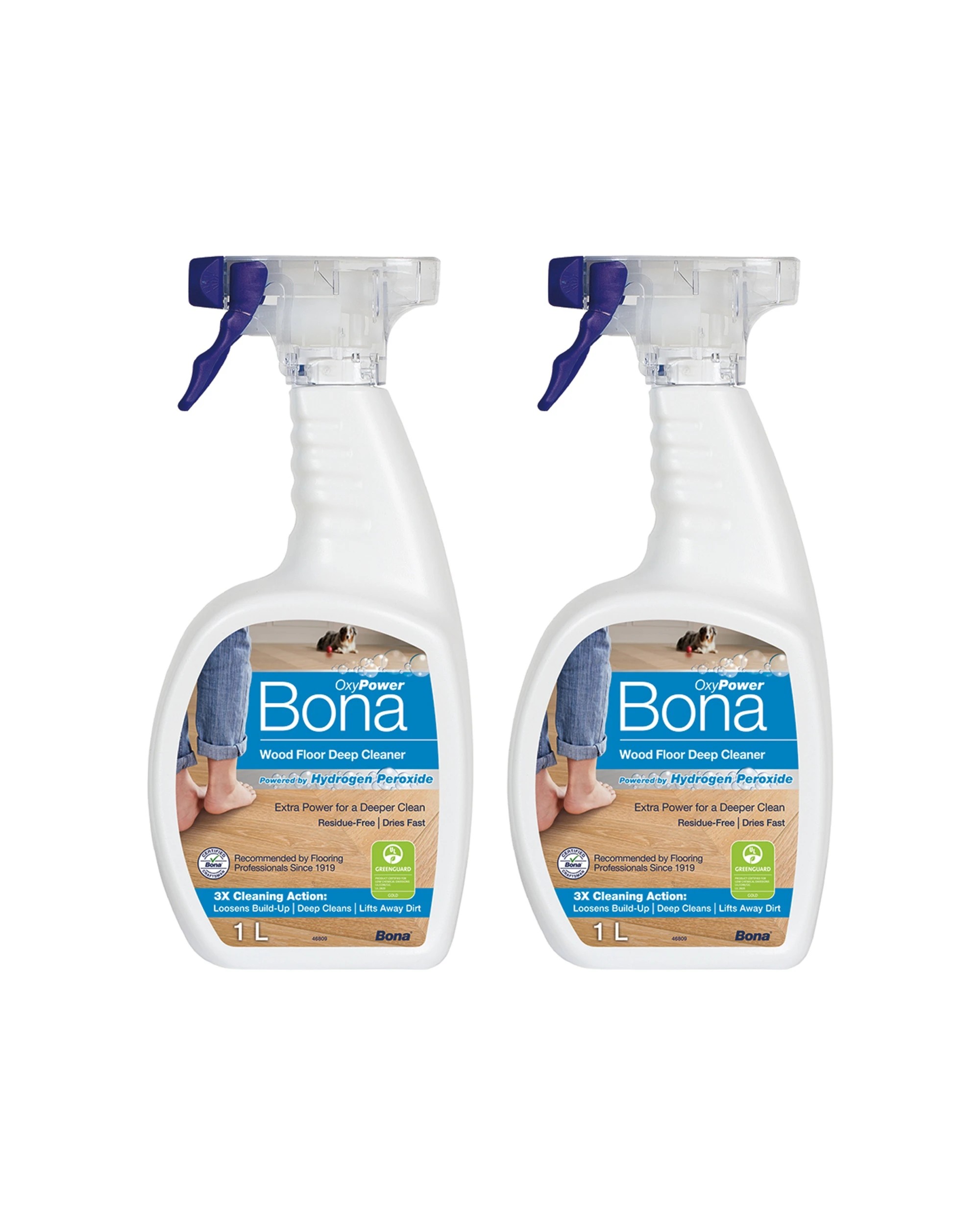 1 Bona Deep Cleaner Trigger Spray 2 x 1L For Wood Floors - Multi, 1 of 1
