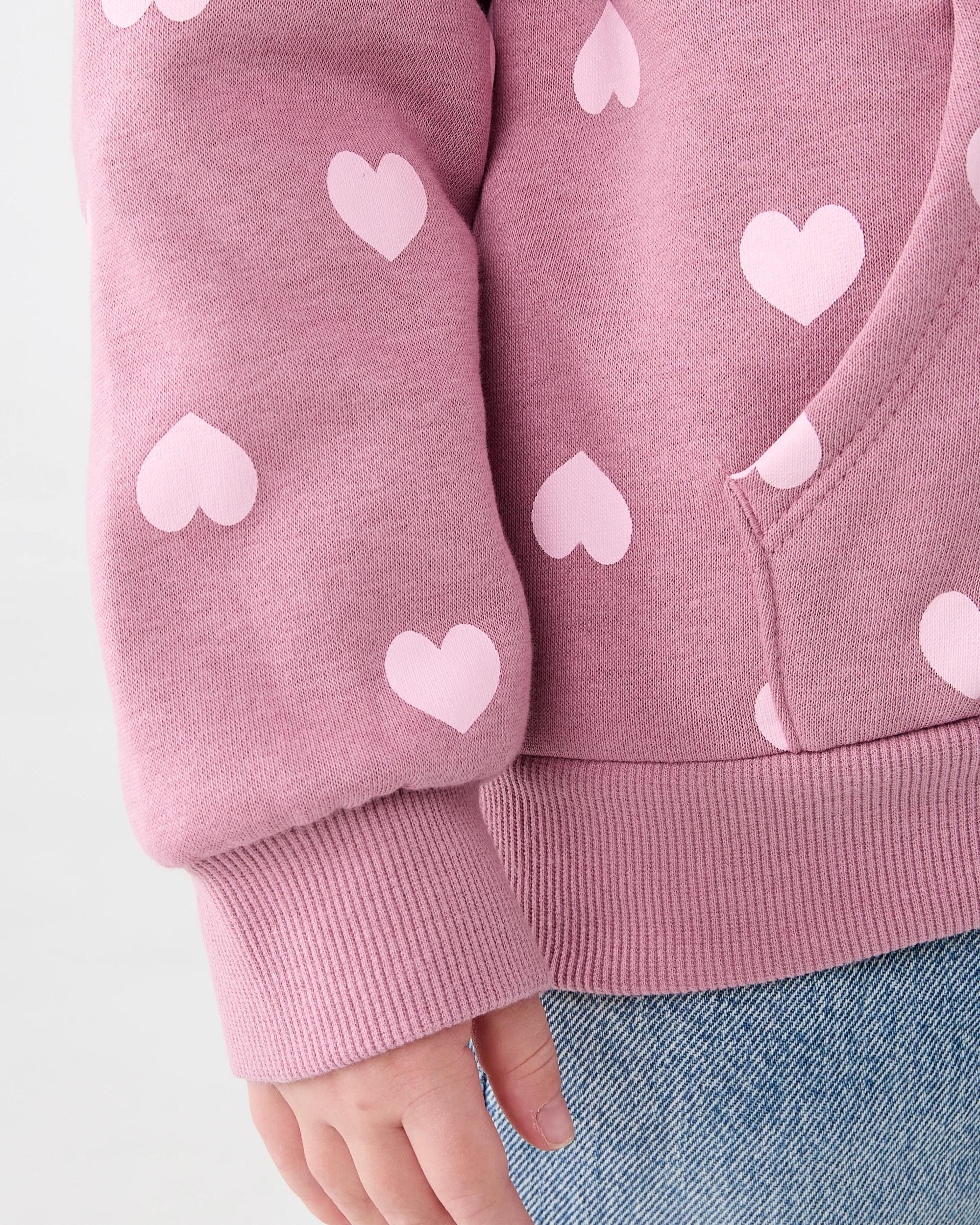 7 Zip Through Hoodie Pink Heart, 7 of 9