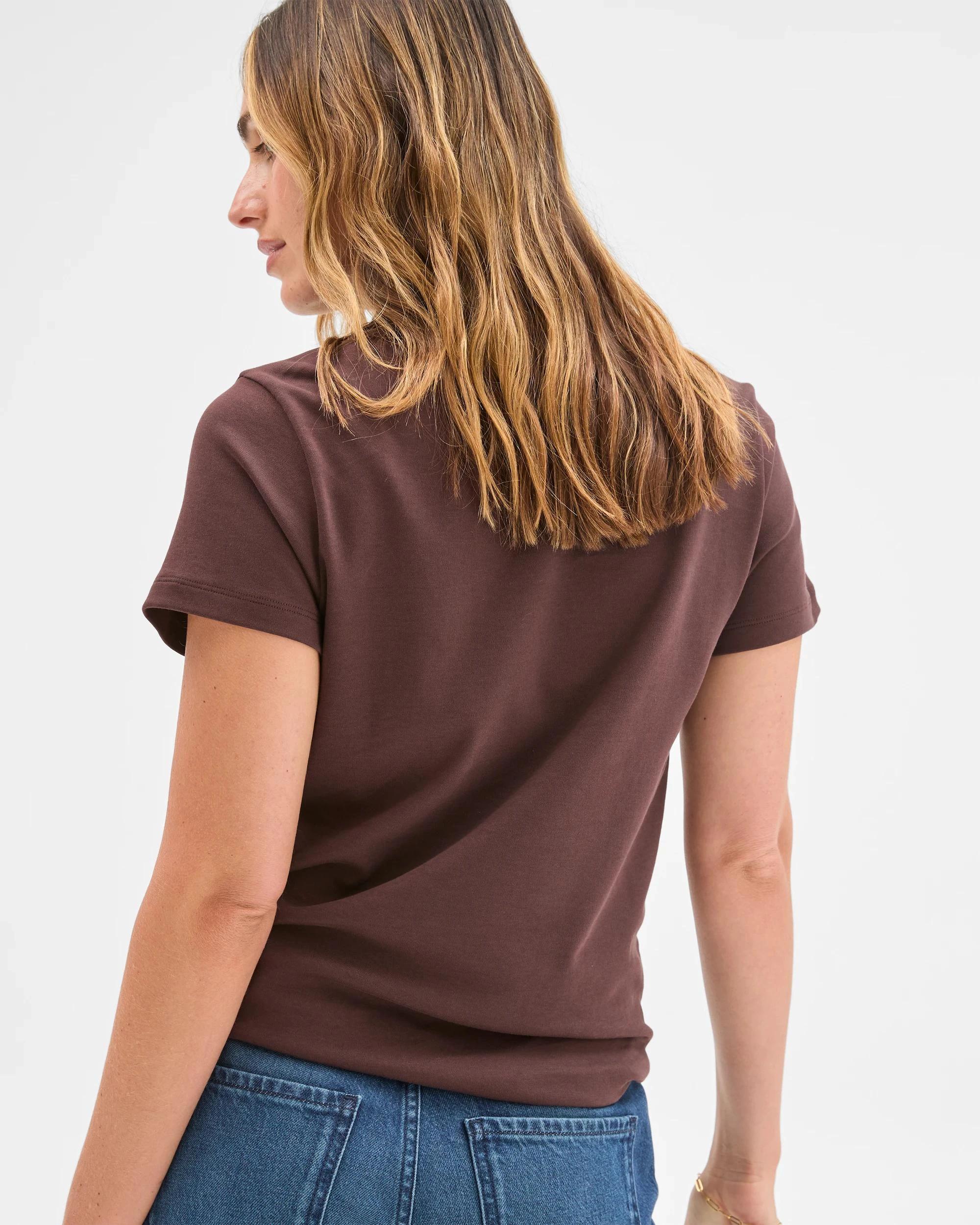 4 Target Woman Australian Cotton Interlock Neat T-Shirt WINE TRUFFLE, 4 of 6