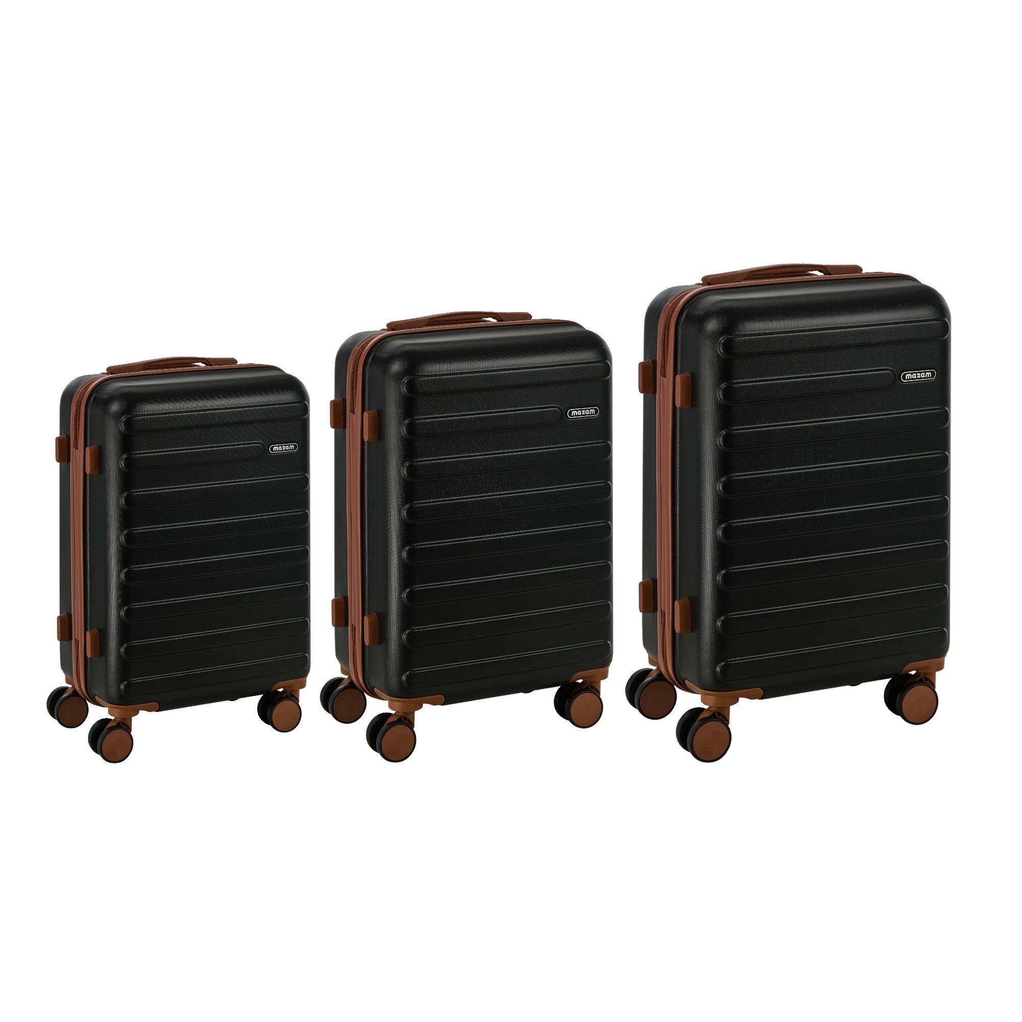 6 Mazam 3PCS Luggage Suitcase Trolley Set TSA Lock Hard Shell Case - Black, 6 of 10