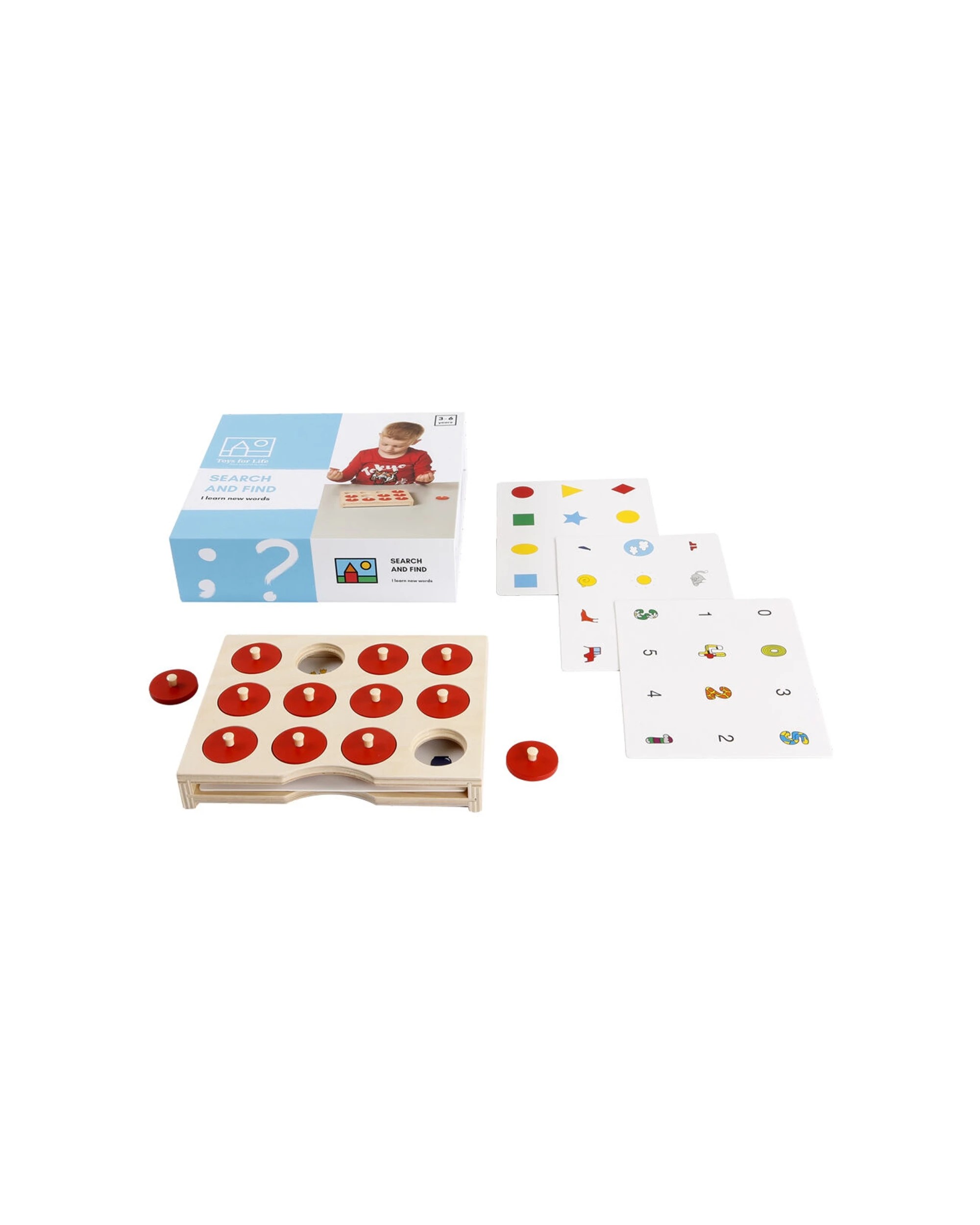 3 TFL 12Pc Search And Find Memory Match Game Educational Toy 3 Years And Over - Red, 3 of 3