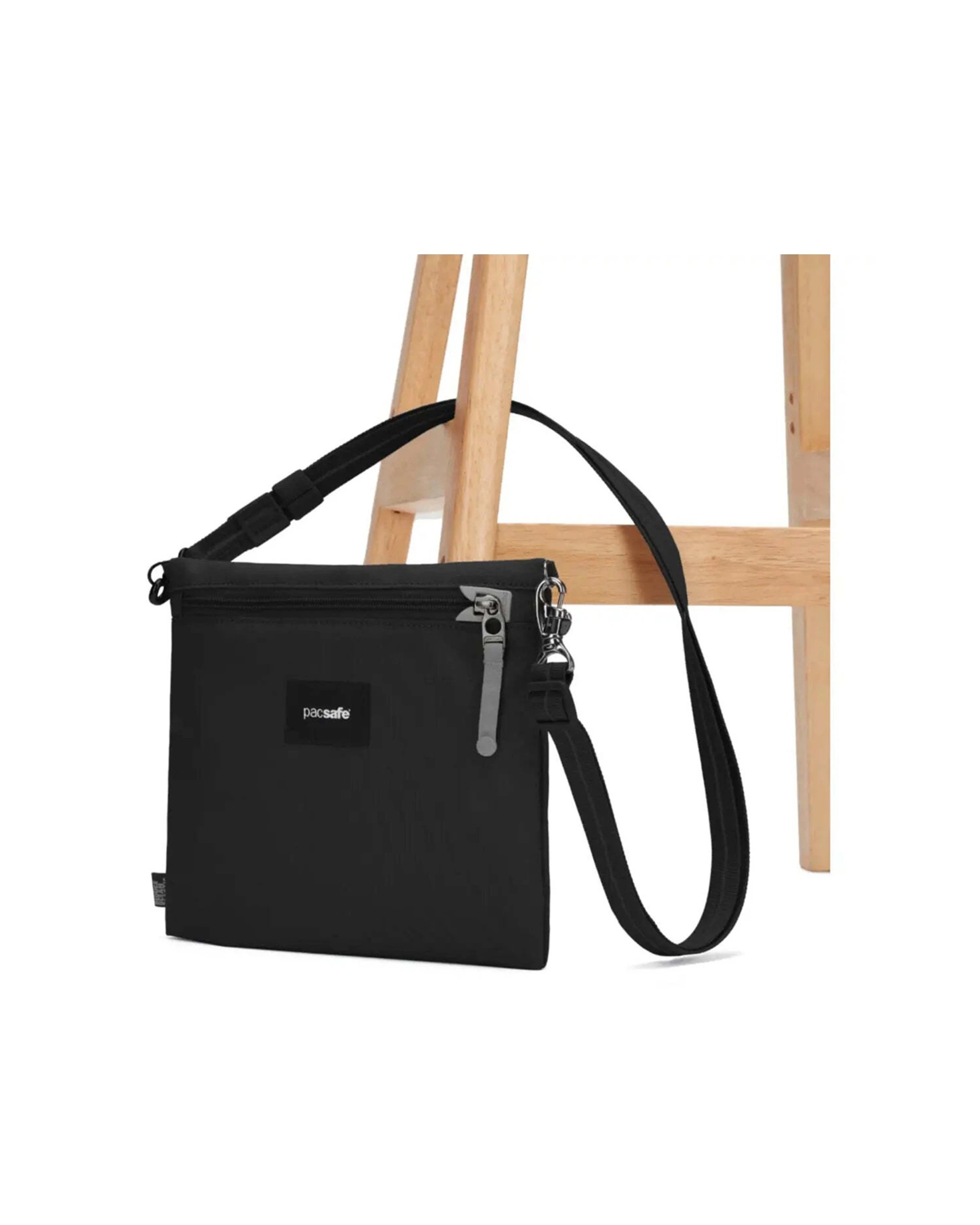 5 Pacsafe Go Anti-Theft Crossbody Pouch Convertible Strap Recycled Polyester Jet - Black, 5 of 8
