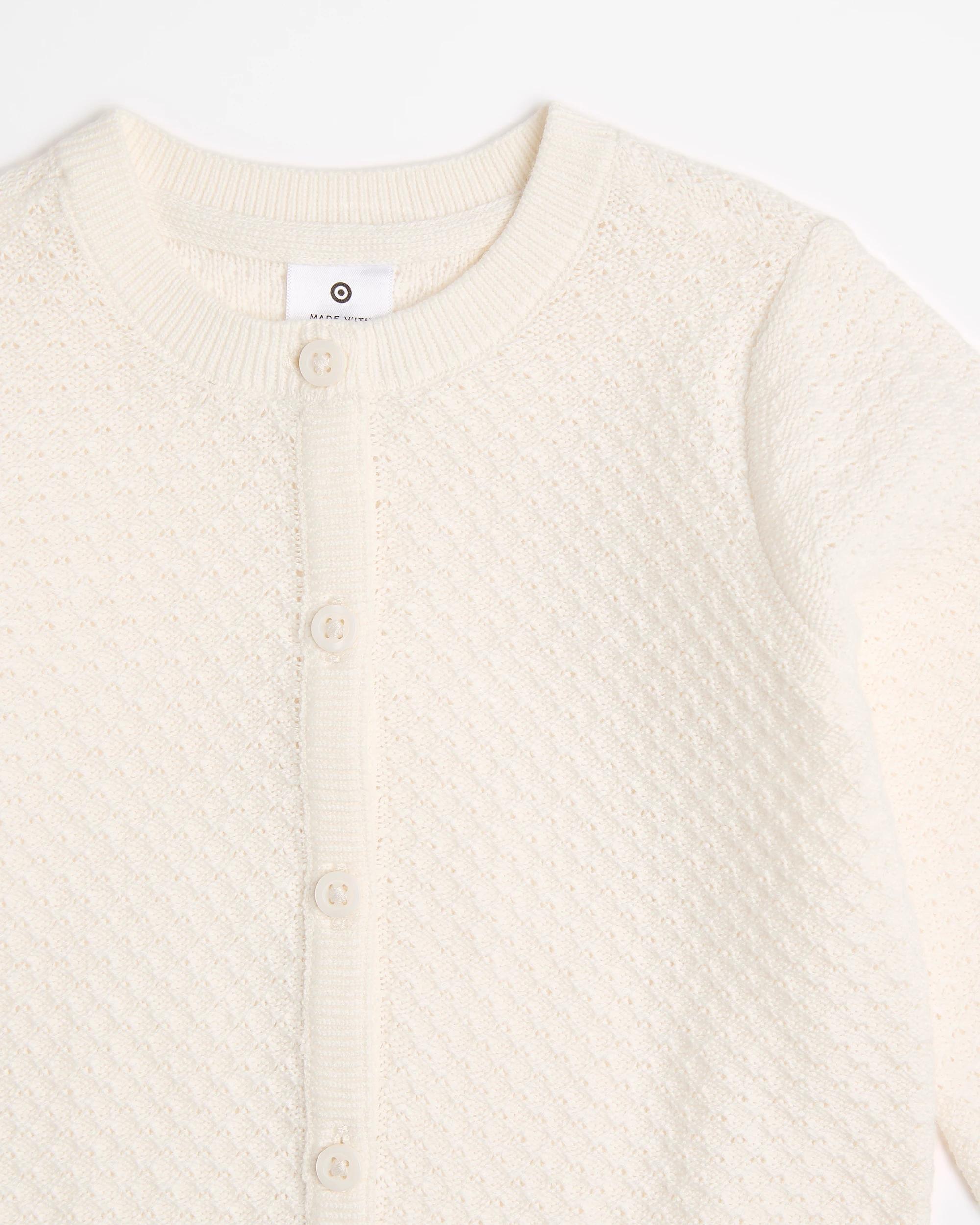 2 Target Baby Unisex Organic Cotton Pointelle Knit Cardigan CREAM, 2 of 3