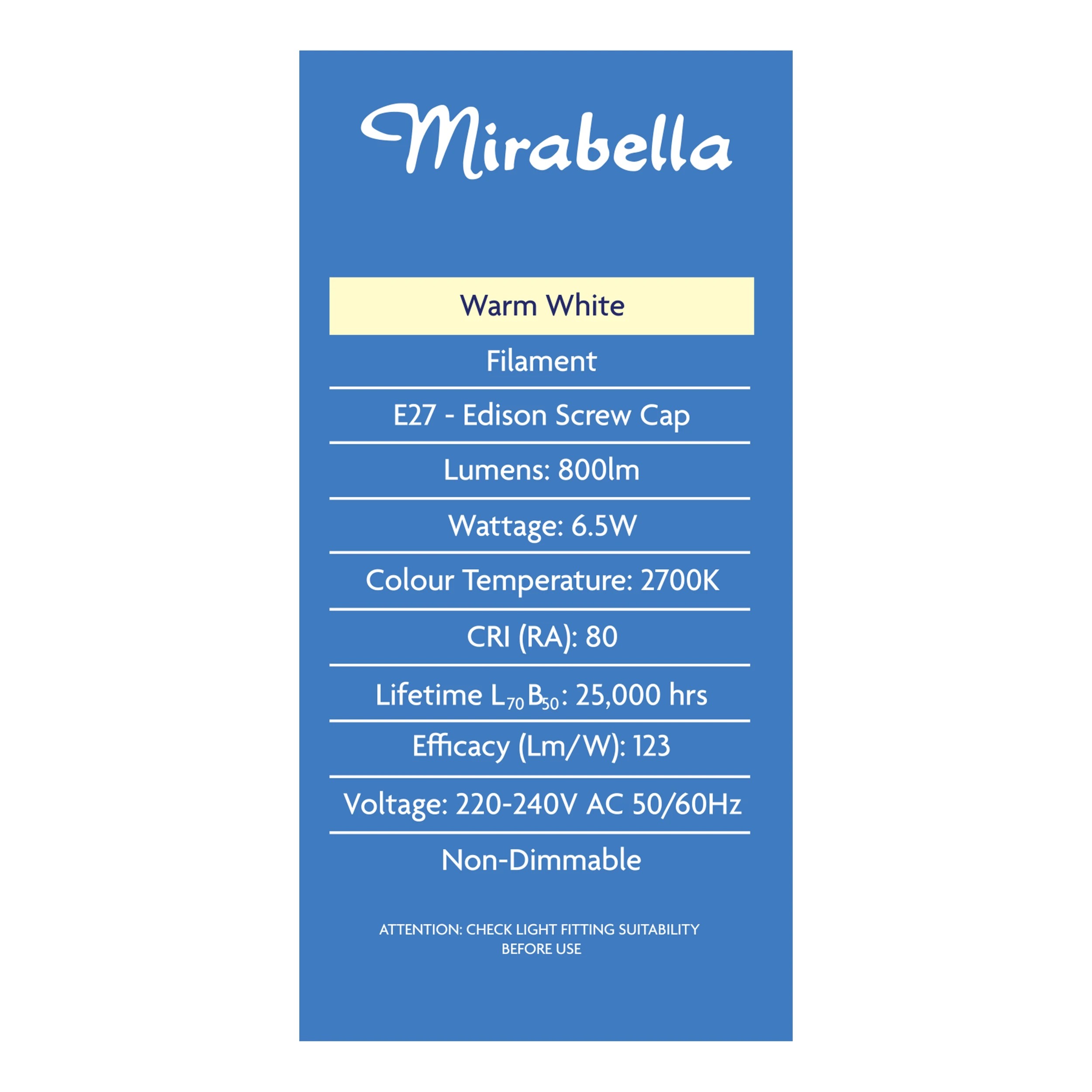 3 Mirabella 6.5W LED GLS Decorative Globe, 3 of 5