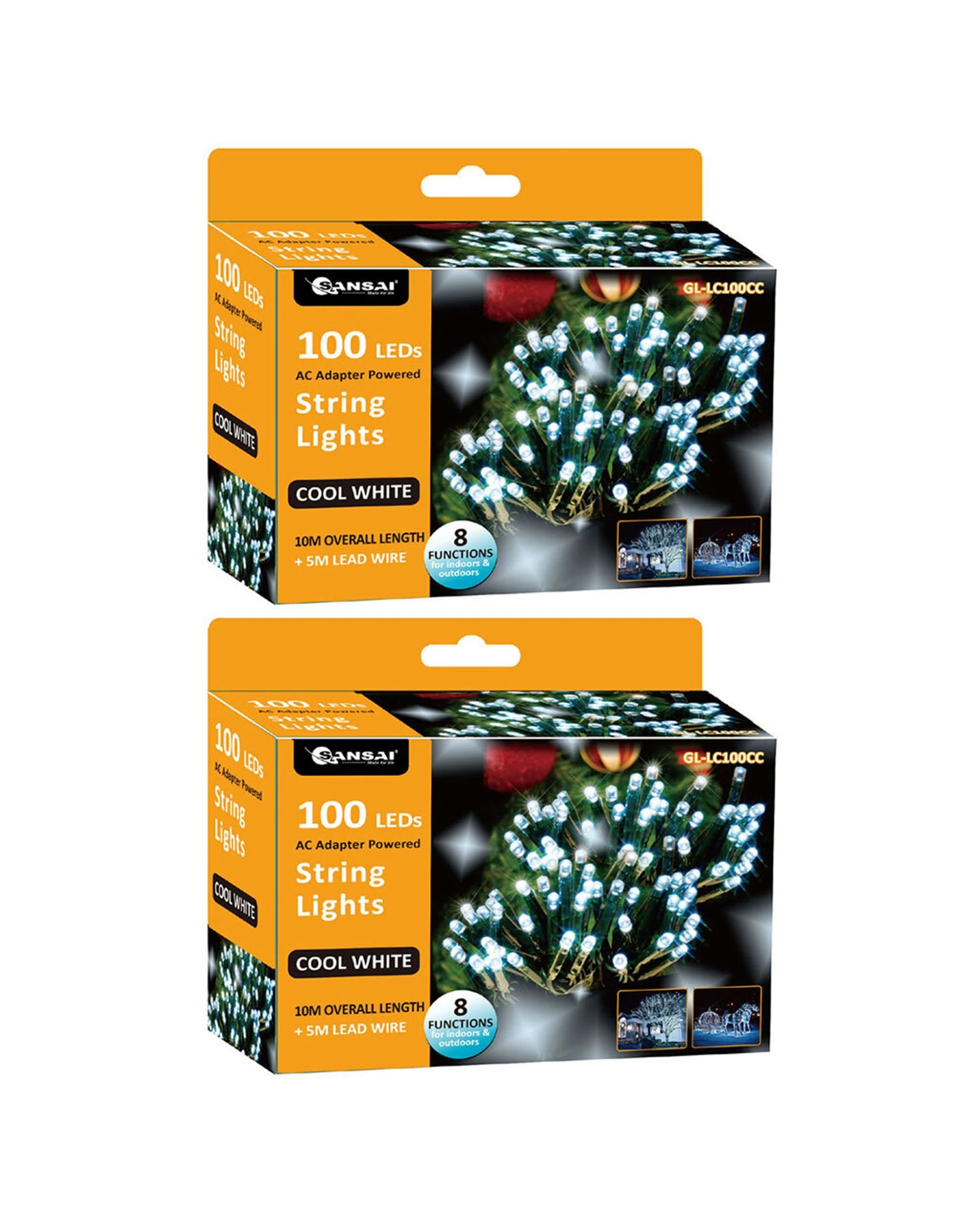 1 Sansai 2x 100 LED Electric Lumini Decorative Christmas String Lights Cool - White, 1 of 3