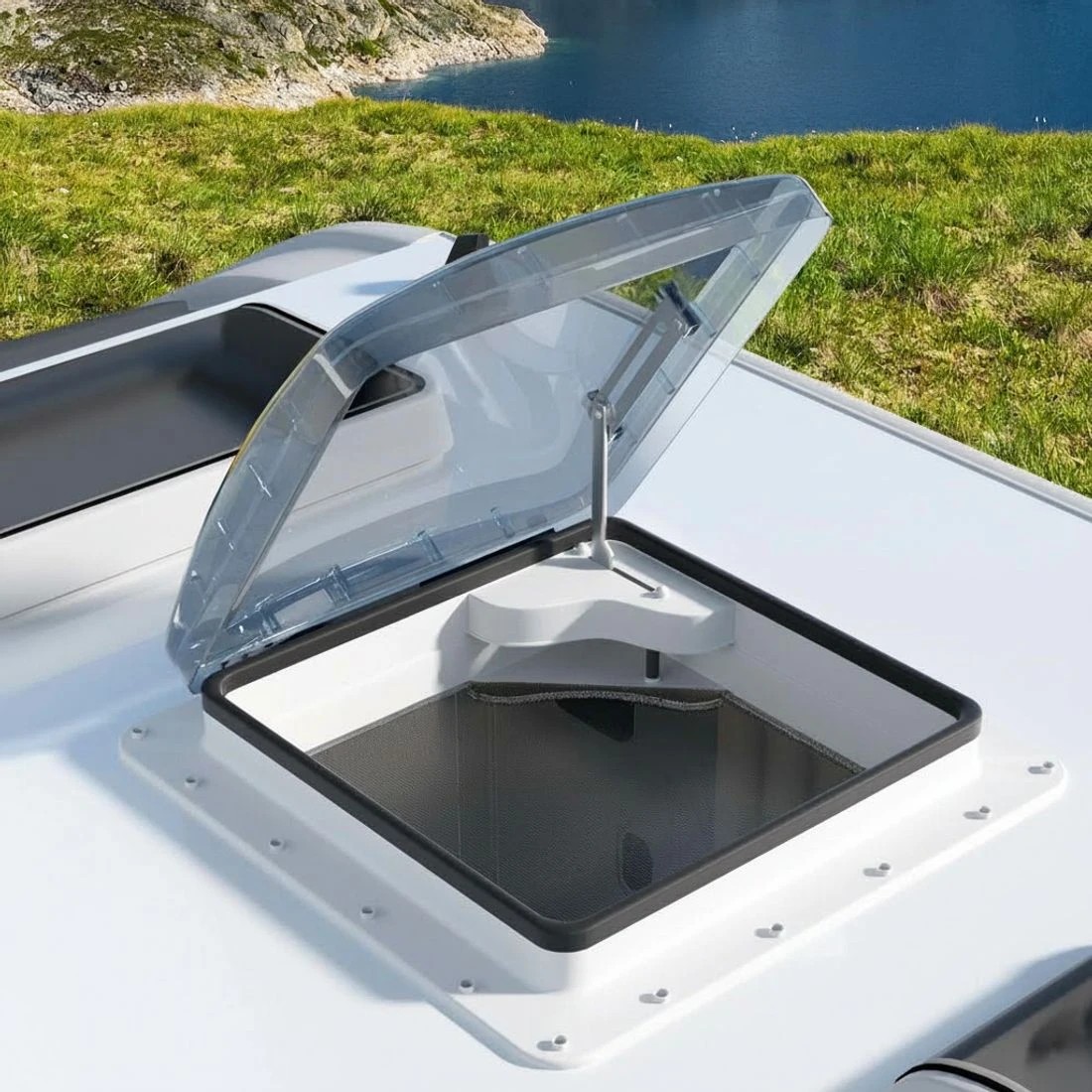 4 Weisshorn Caravan Roof Vent Air Exhaust Hatch RV Motorhome Camper  400x400mm Open Size - Multi, 4 of 5
