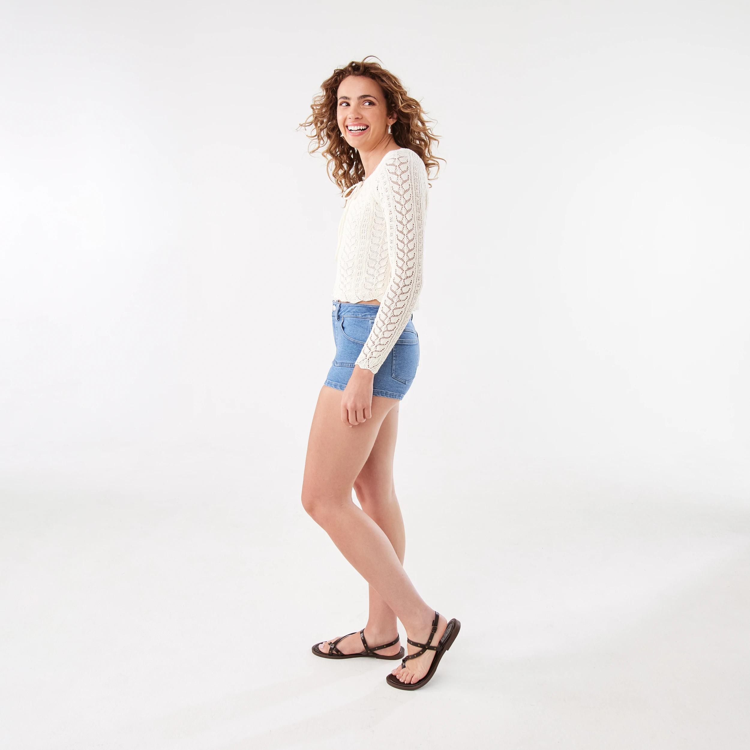 3 Denim Micro Shorts Light Wash, 3 of 8