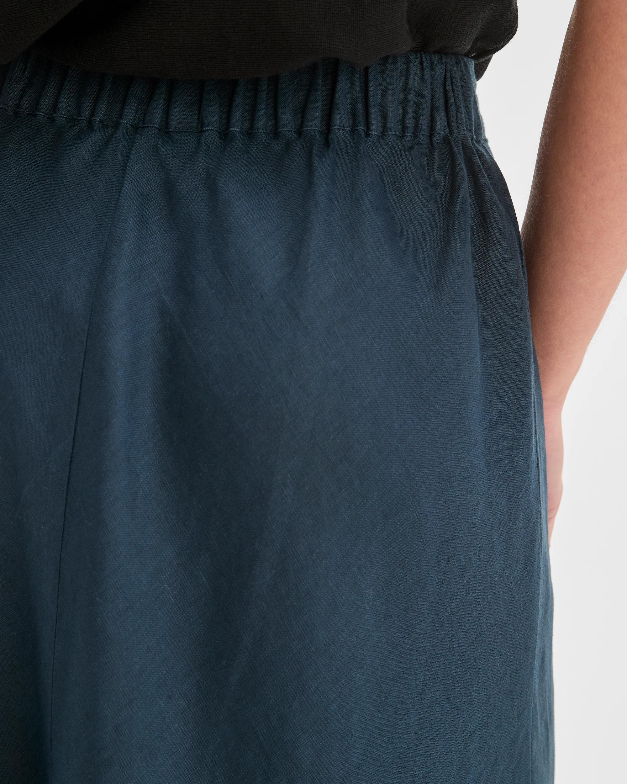 5 Target Petites Petites European Linen Seam Detail Midi Skirt SODALITE, 5 of 6