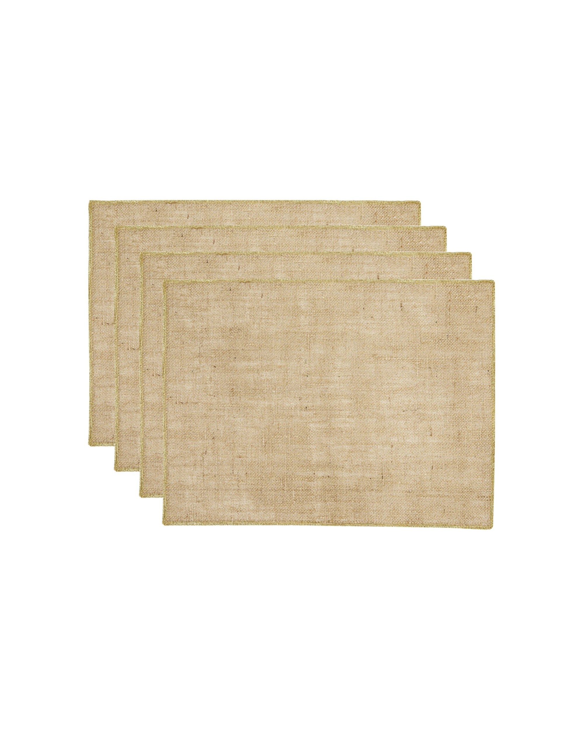 1 Ladelle 4pc Starry Lurex Jute Woven Kitchenware Placemat Set 33x45cm - Gold, 1 of 4