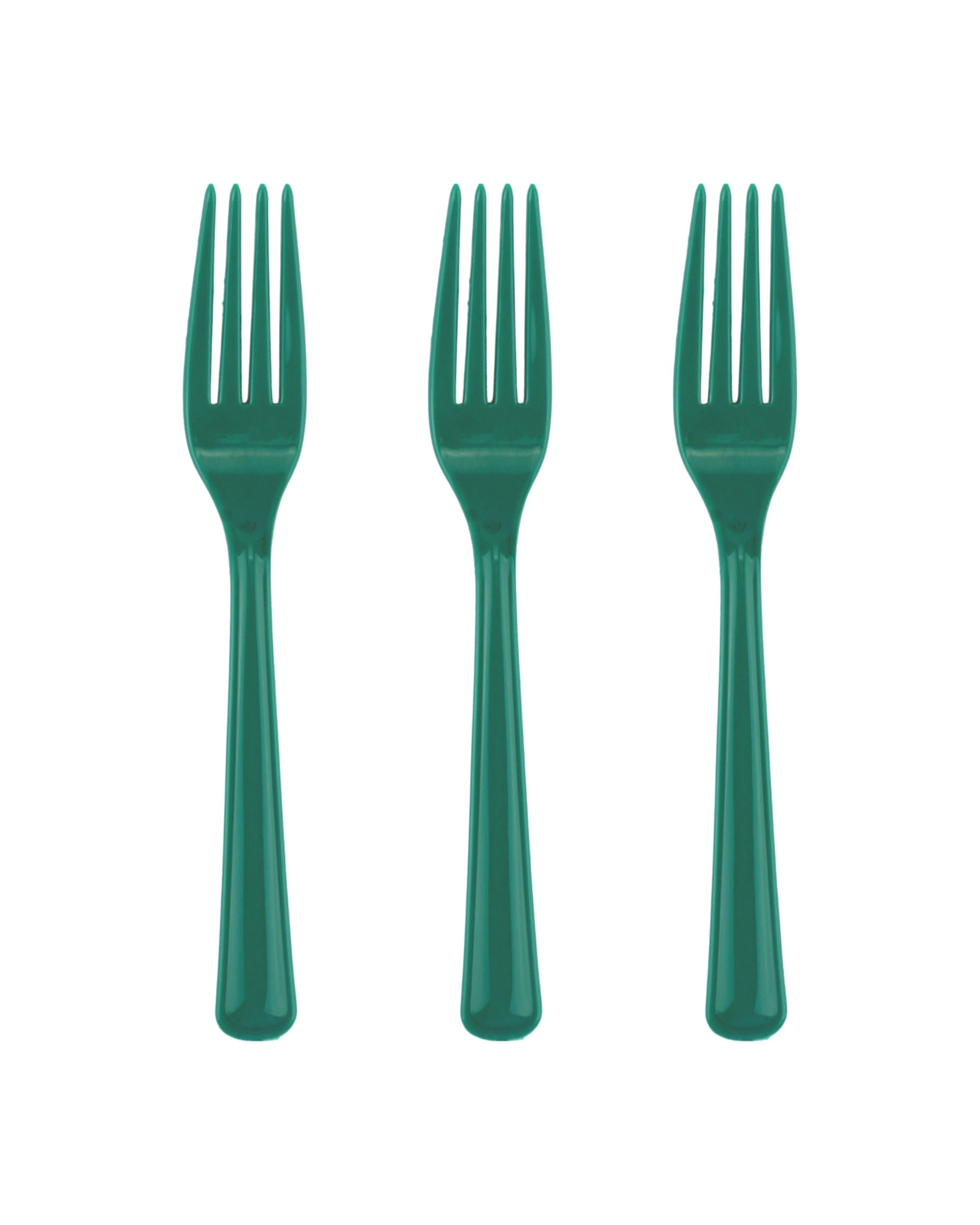 1 Alpen Reusable Plastic Forks Pack of 20 - Green, 1 of 3