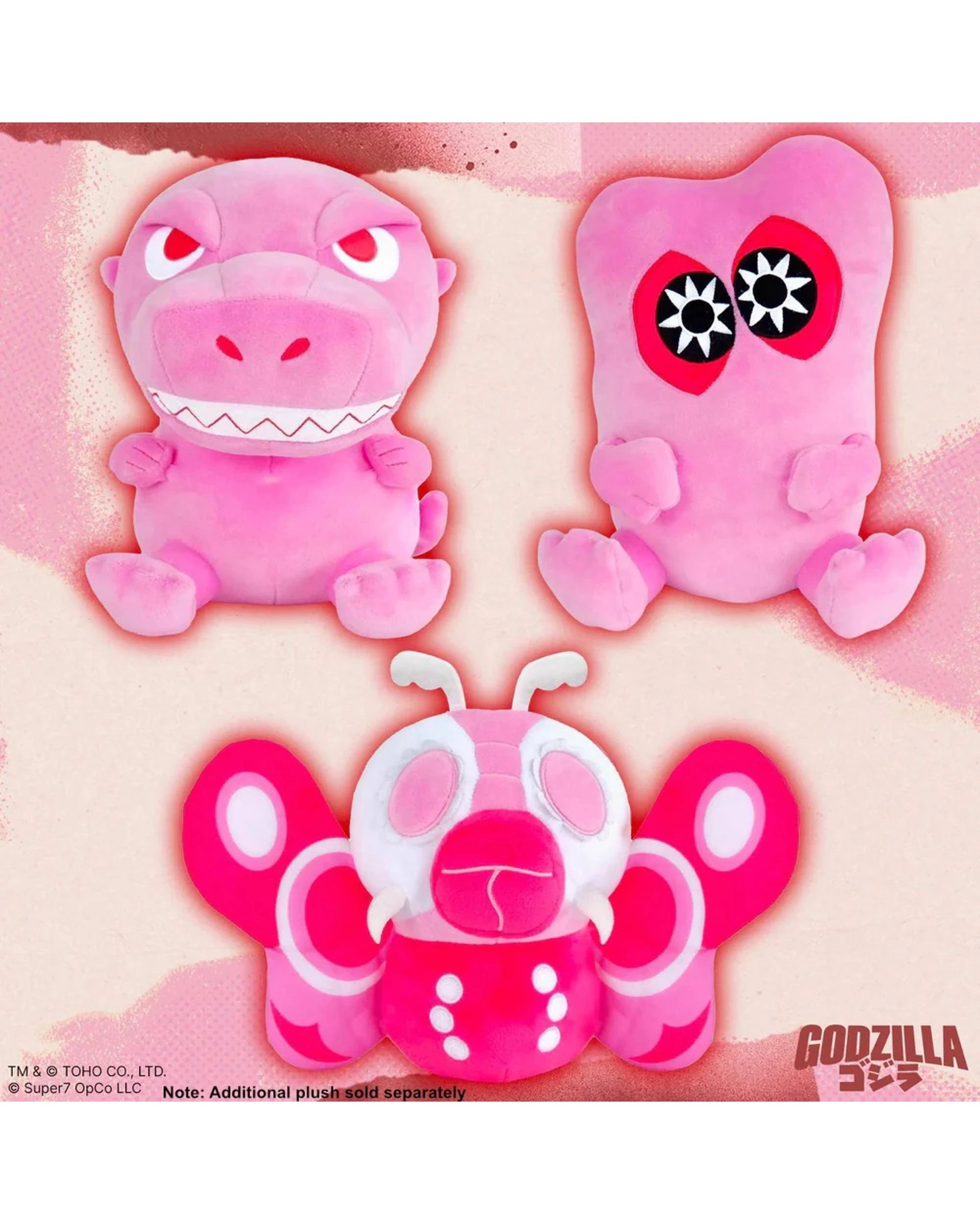 4 Super7 Toho Mothra vs Godzilla - 1964 -  Mothra Pink Super Duper 8 inch Plush - Pink, 4 of 4