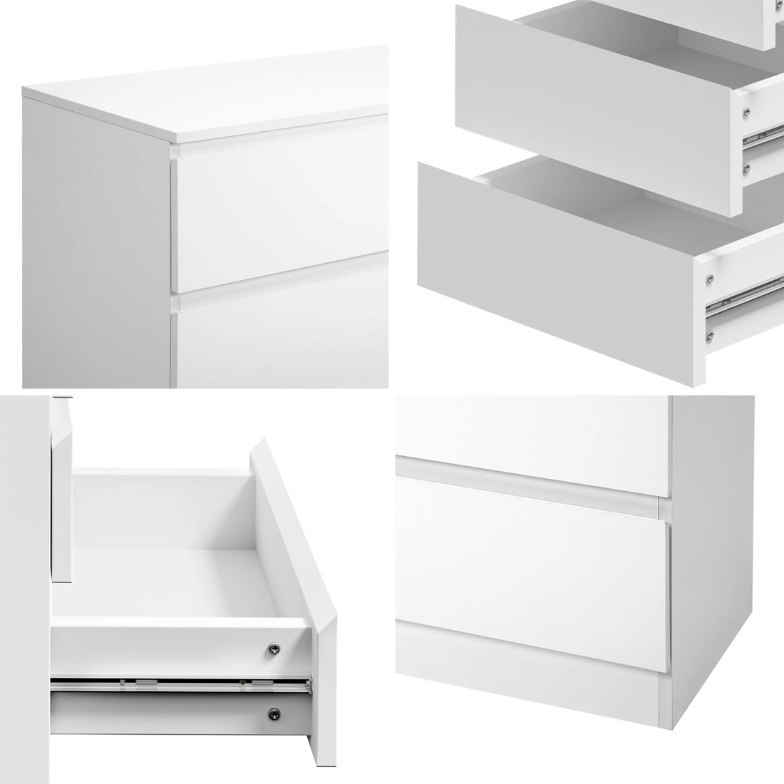 4 Oikiture 3 Chest Of Drawers Lowboy Dresser Table Storage Cabinet Bedroom
 - White, 4 of 10