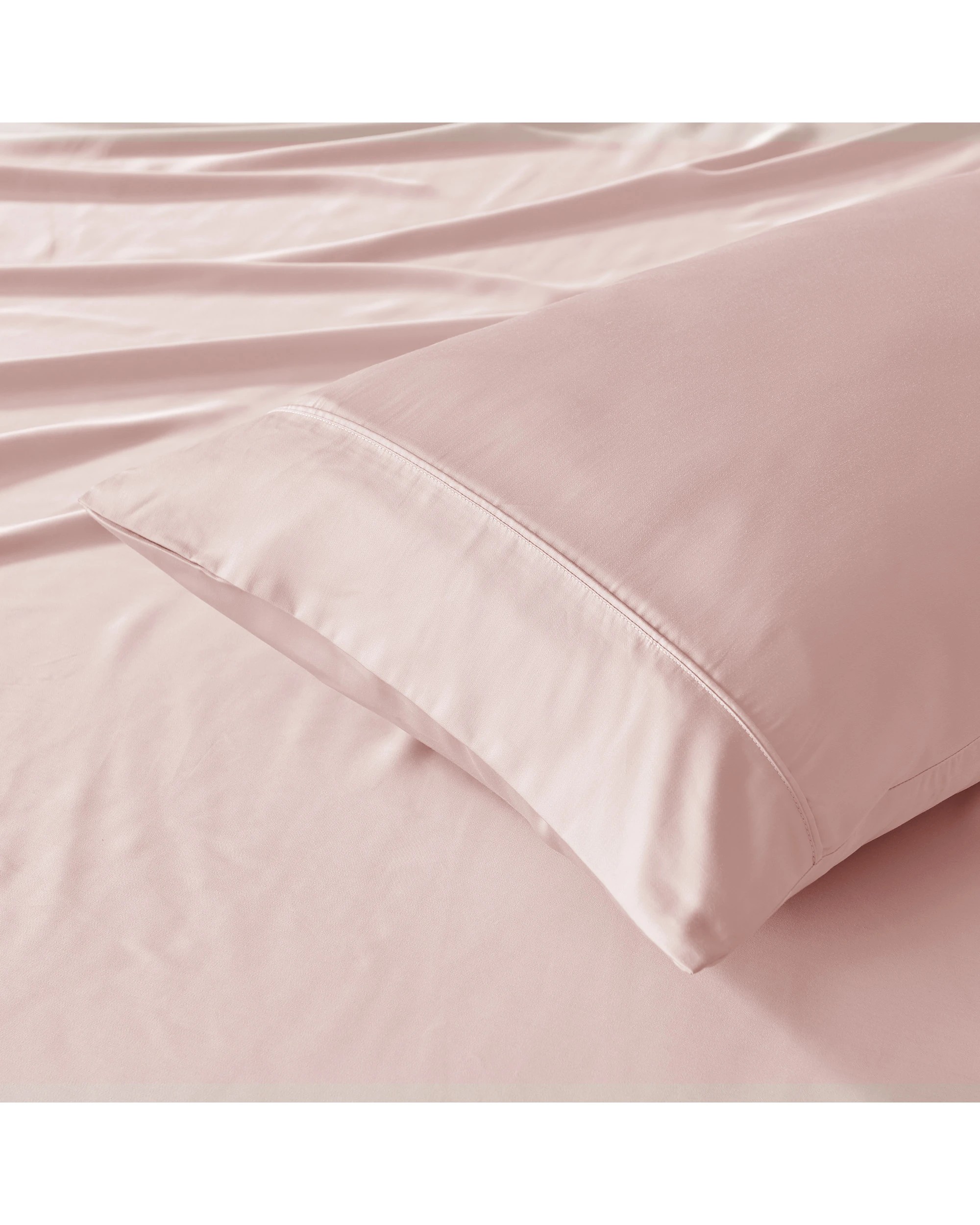 2 Natural Home 400TC 100% Bamboo Sateen Fitted Sheet Set - Super King Bed - Blush Pink, 2 of 4
