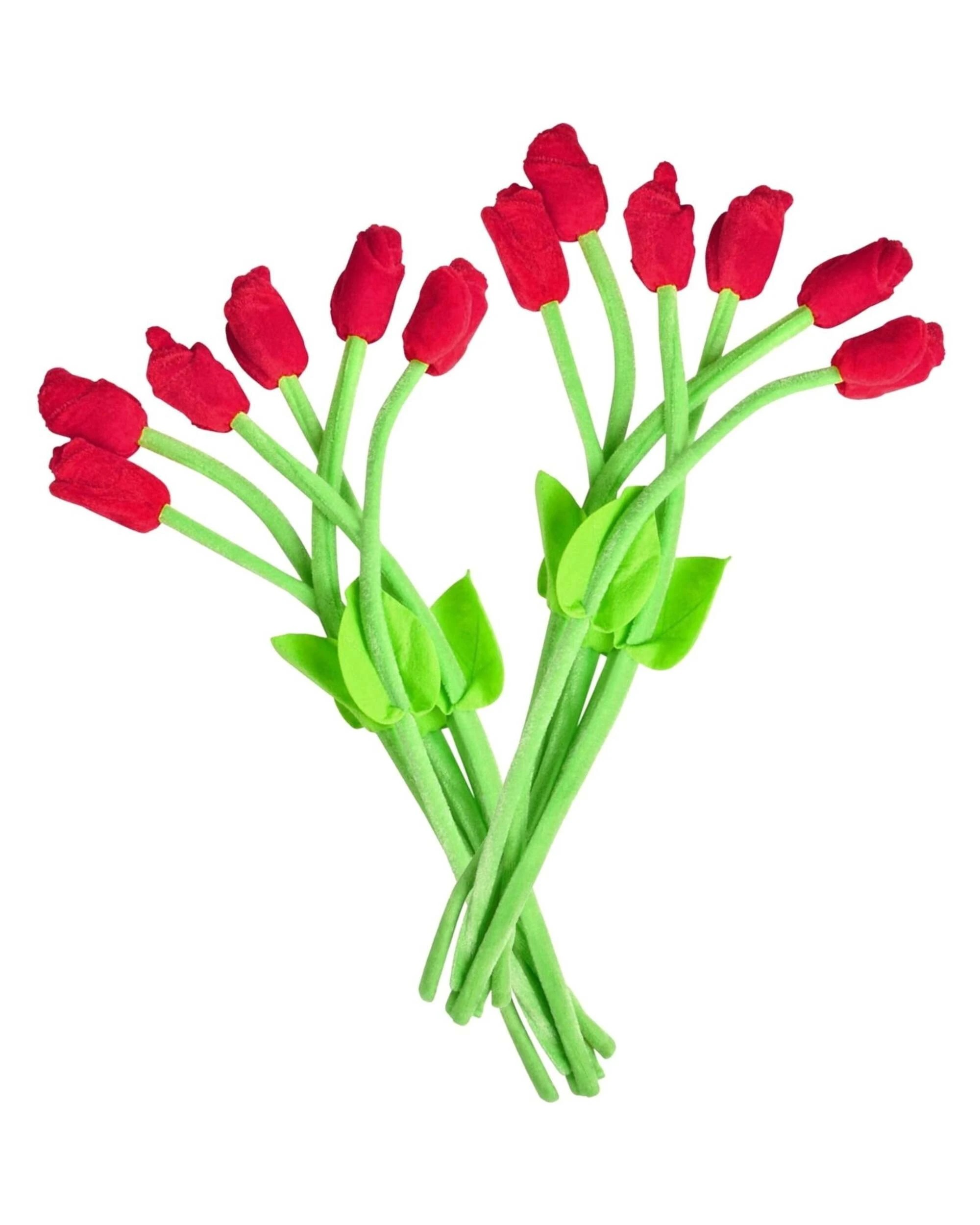 1 RI Novelty Plush Roses Pack of 12 - Red, 1 of 1