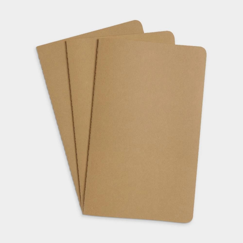 2 Moleskine Cahier Plain Notebooks Large Kraft 3 Pack, 2 of 3