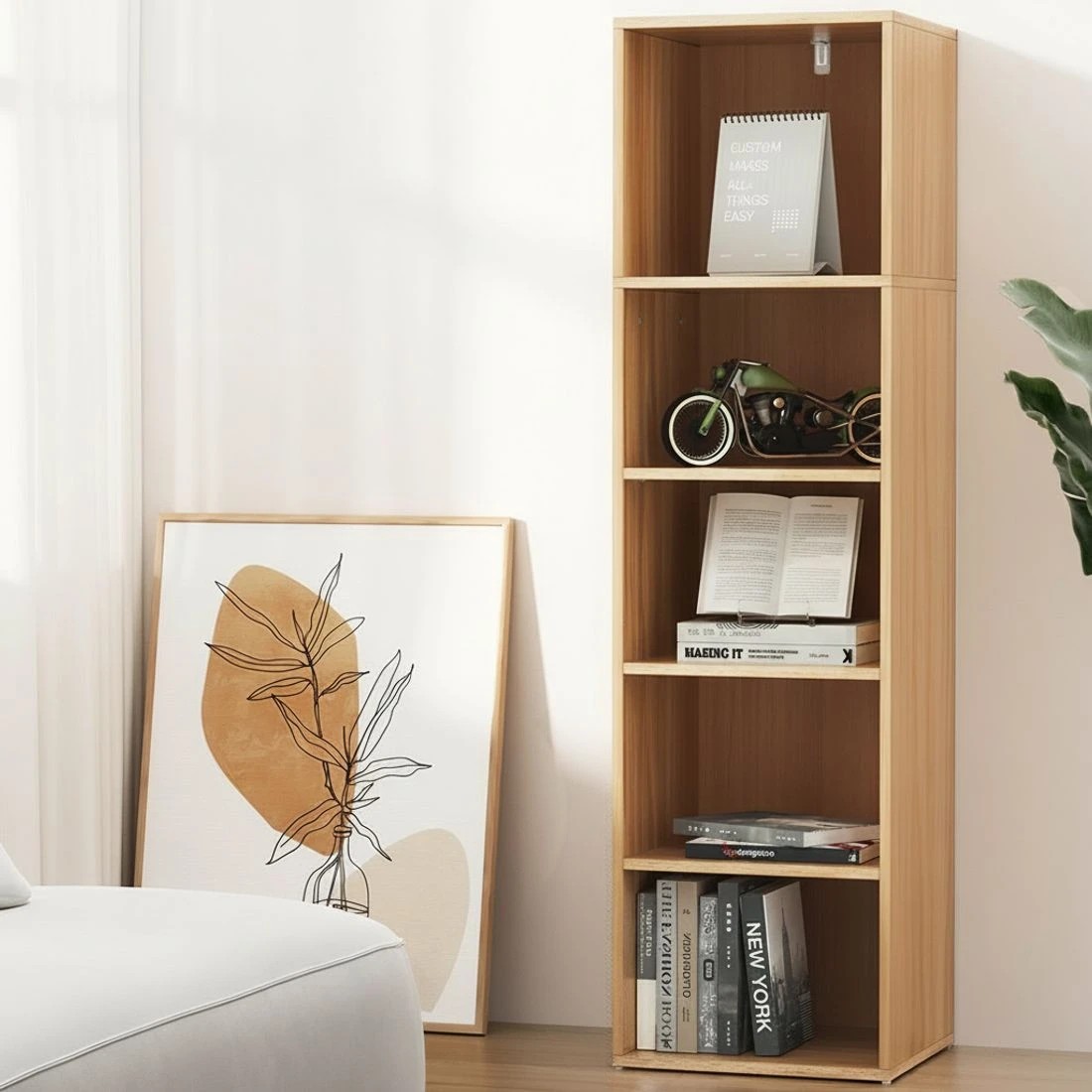 4 Artiss Bookshelf 5 Tiers - Natural, 4 of 4