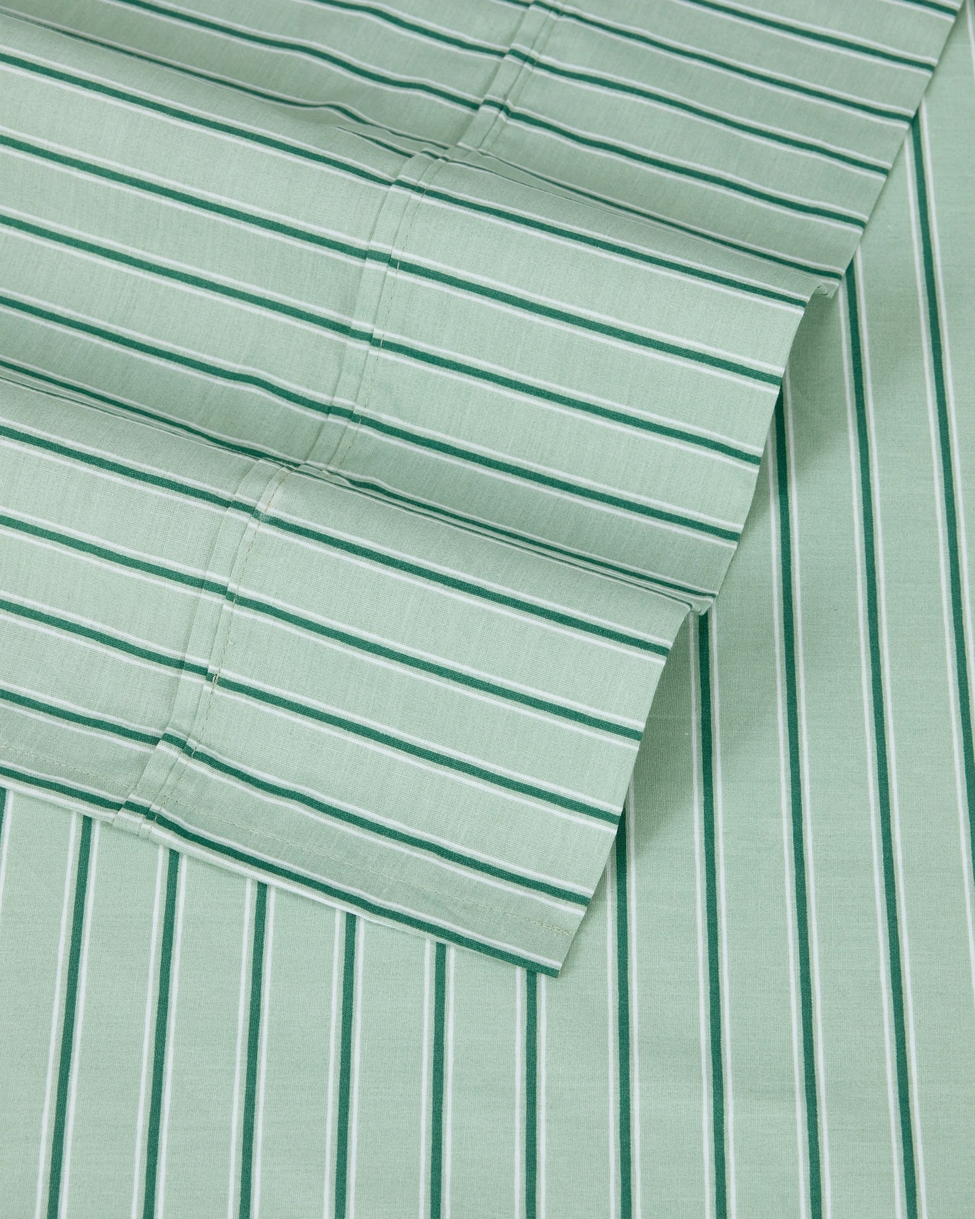 4 250 Thread Count Cotton Stripe Sheet Set - Double Bed, Sage, 4 of 7