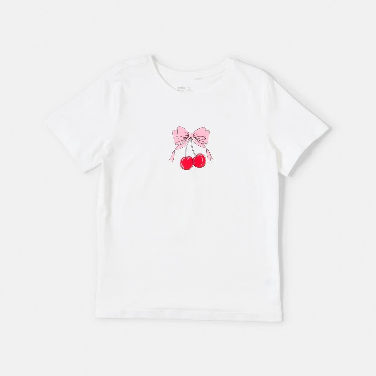 7 Short Sleeve Print T-shirt Cherry Bow, 7 of 8