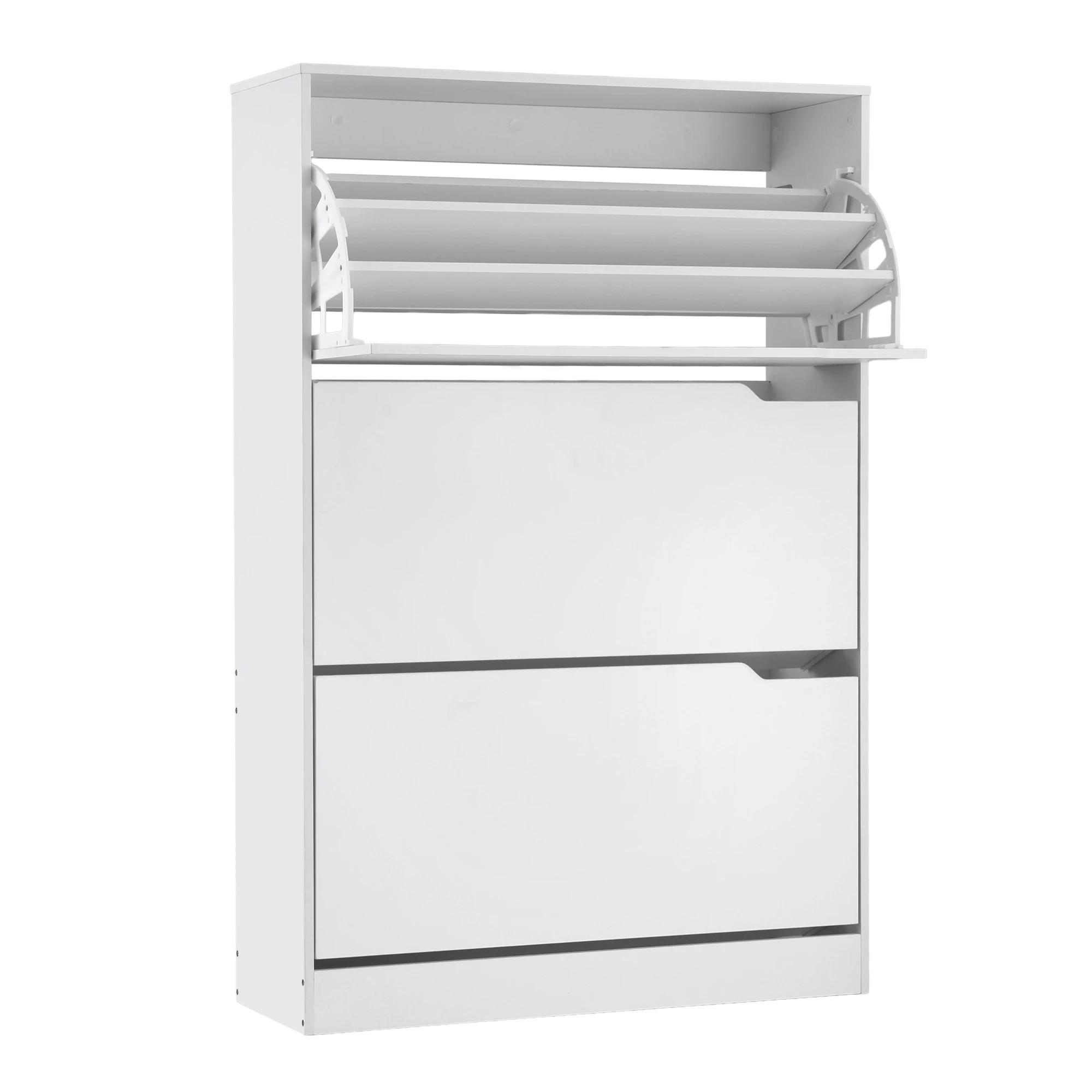1 Artiss 3 Tier Shoe Rack Storage Cabinet with Adjustable Shelves - White, 1 of 5