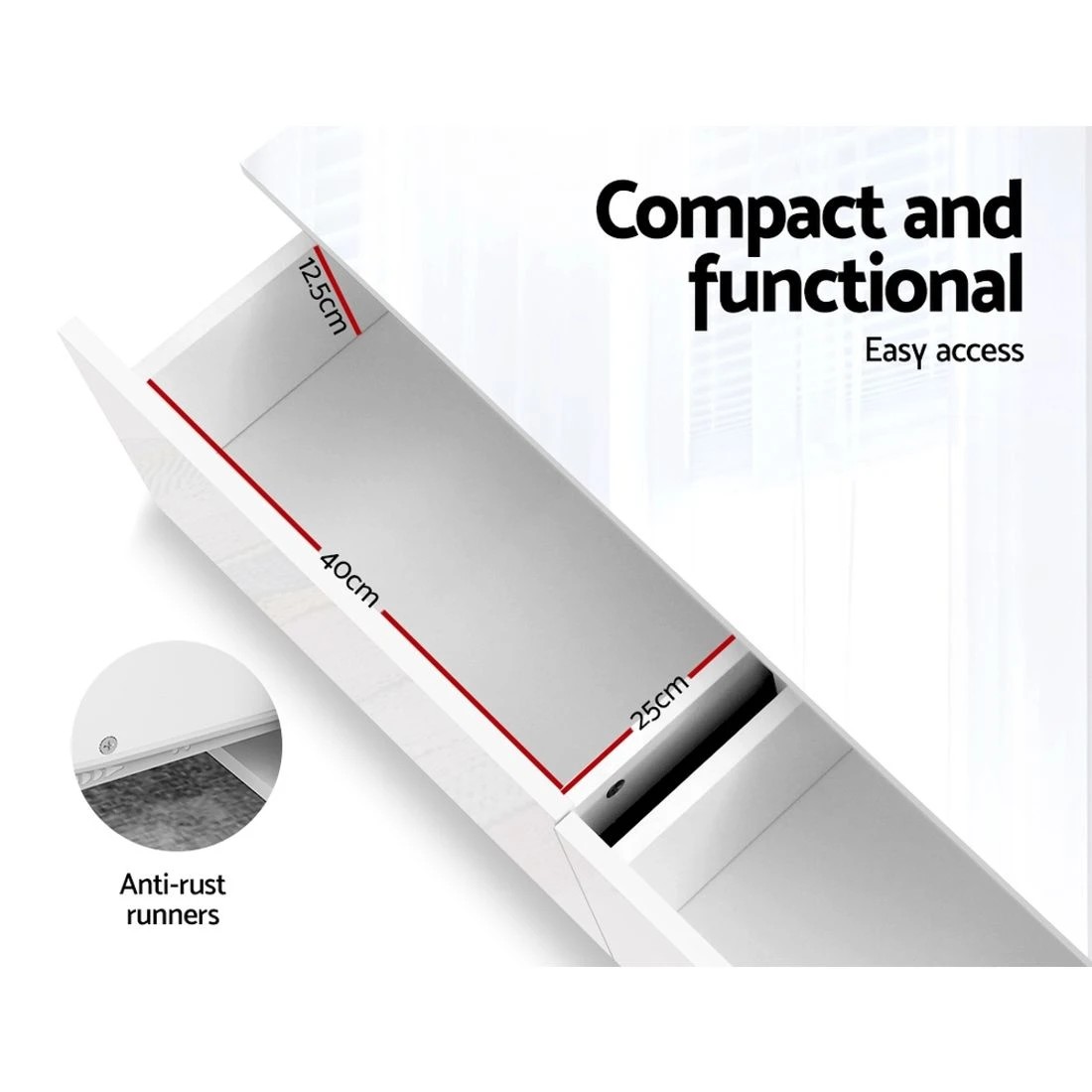 6 Artiss Coffee Table 4 Drawers  Trevi - White, 6 of 8
