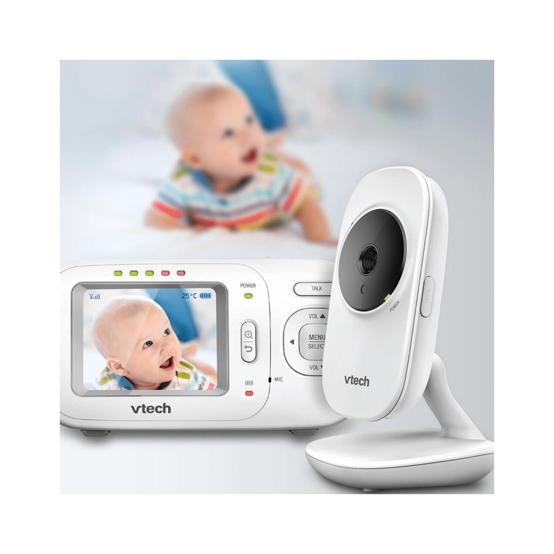 4 Vtech 2.4 Inch Lcd Video Audio Baby Monitor With Night Vision And Wall Mountable Design
 - White, 4 of 4