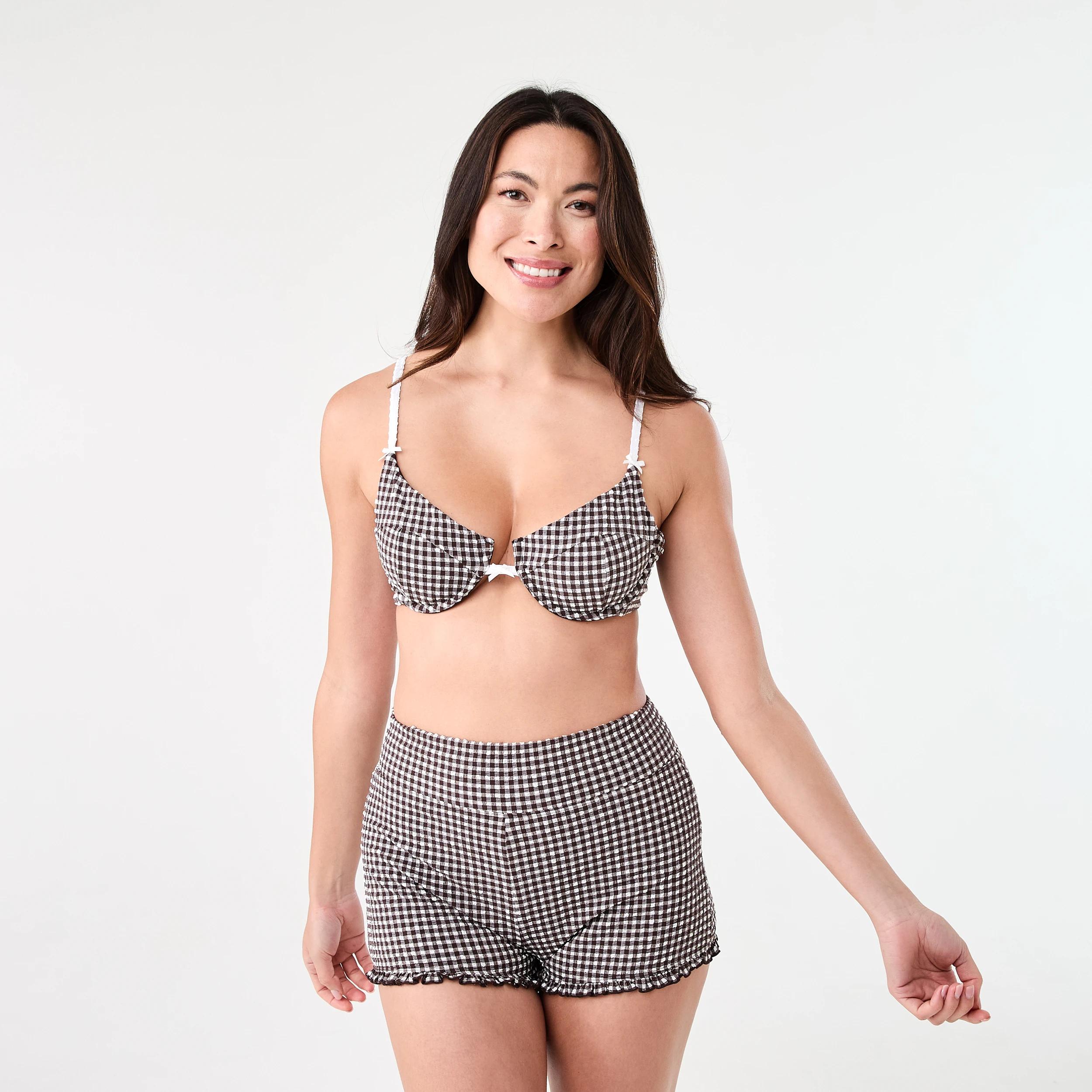 7 Gingham Underwire Bikini Top BROWN GINGHAM, 7 of 7
