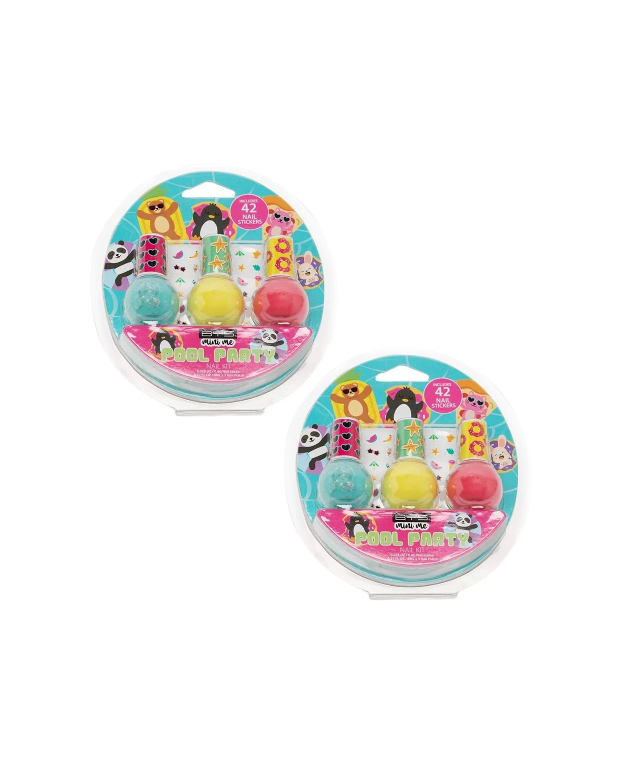 1 BYS 2PK 3pc BYS Mini Me Kids Nail Polish & Sticker Kit Pool Party - Multi, 1 of 2