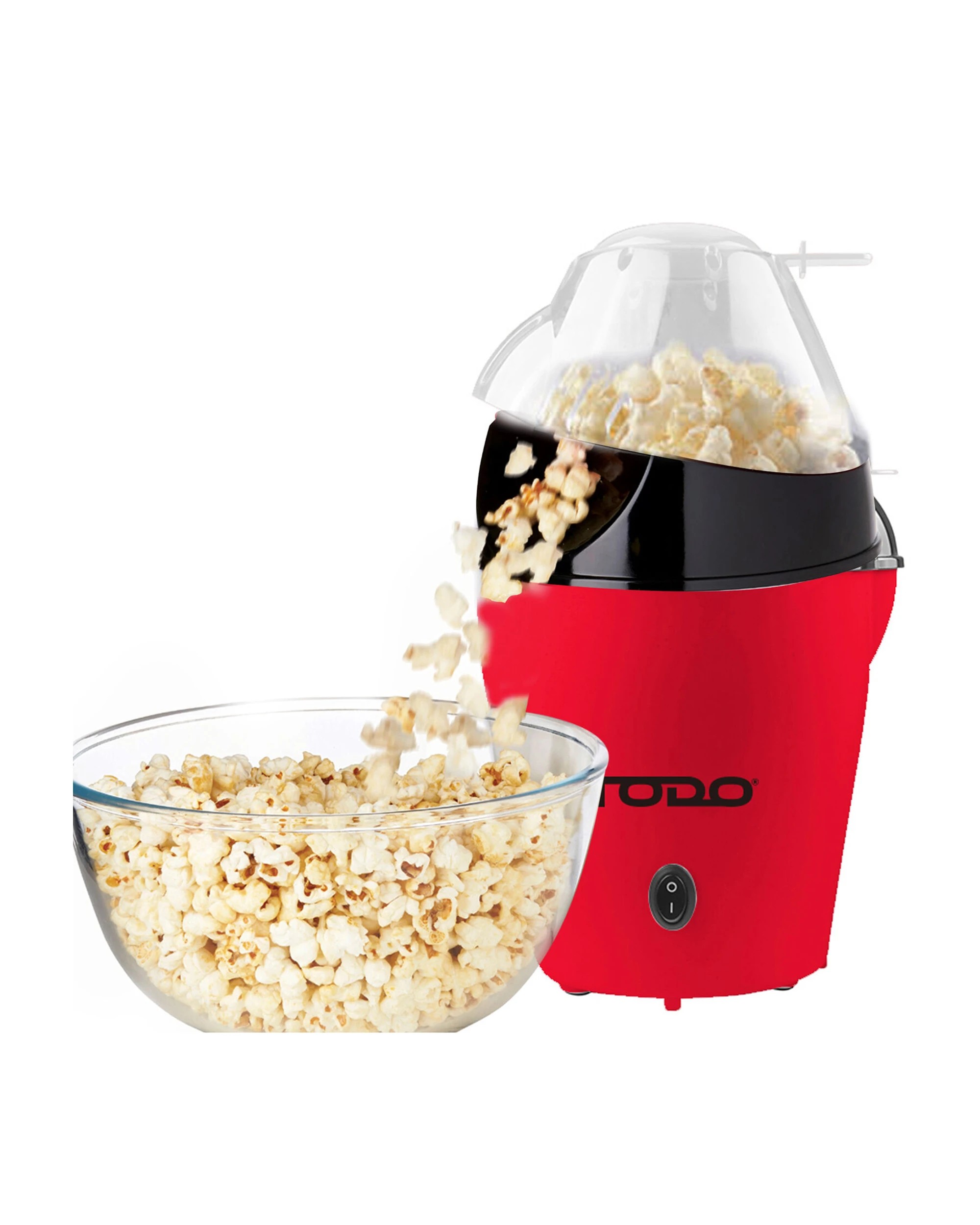 2 TODO Popcorn Maker Countertop Snack Hot Fresh Electric Popcorn Machine Kitchen Appliance - Red, 2 of 2