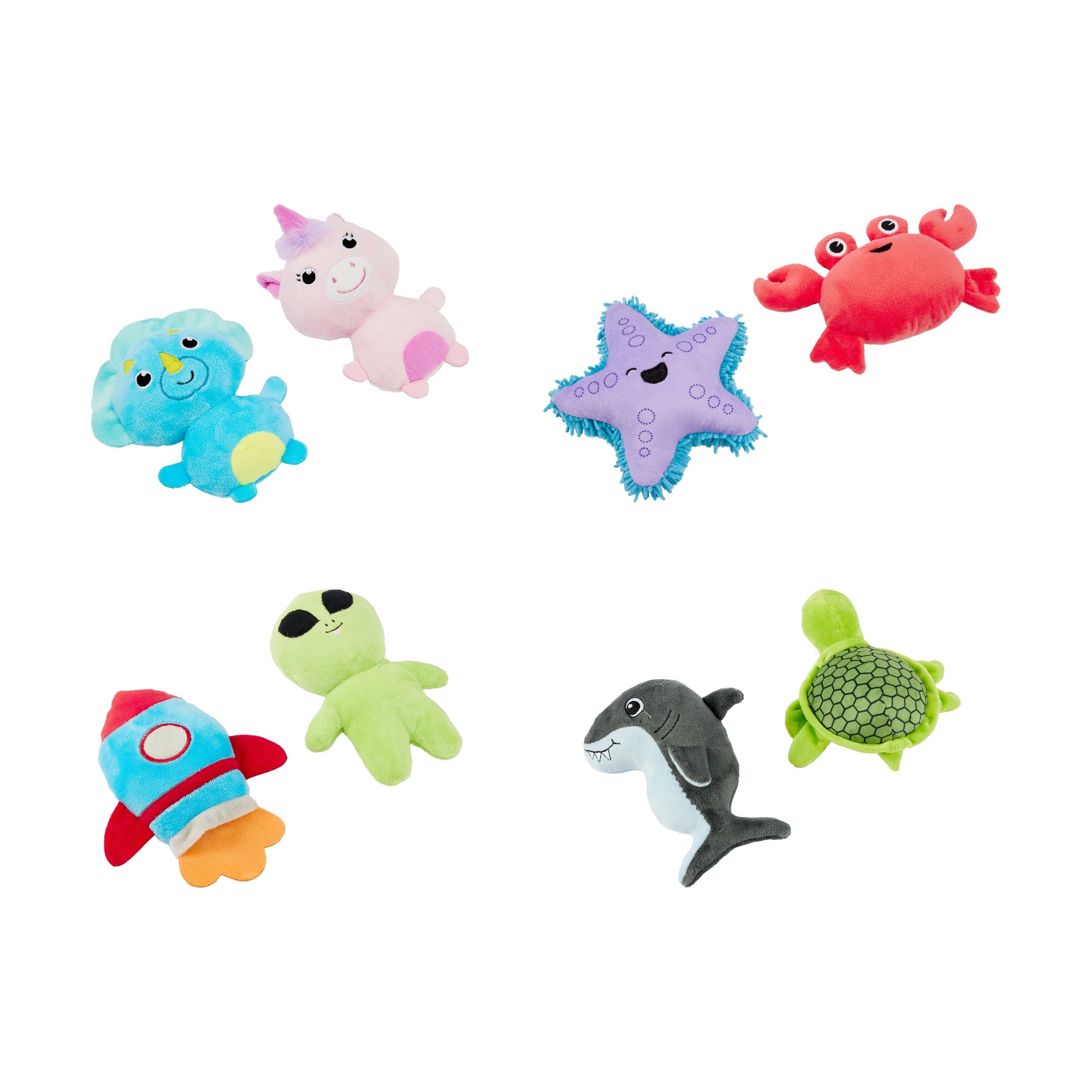 1 2 Pack Pet Plush Puppy Toys - Assorted, 1 of 3