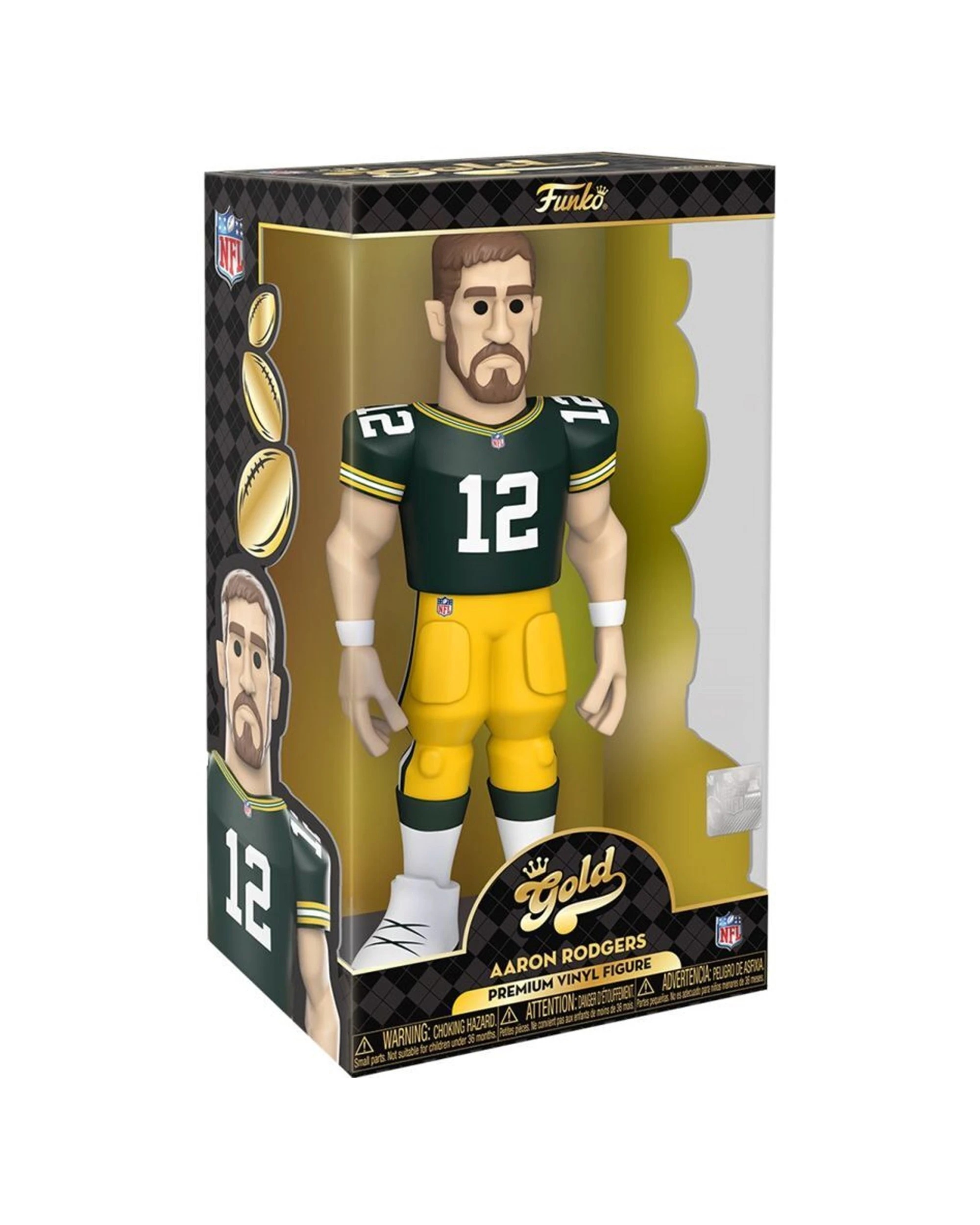 5 NFL Football Aaron Rodgers Packers Vinyl Action Figure 12in Chase Variant - Gold, 5 of 5