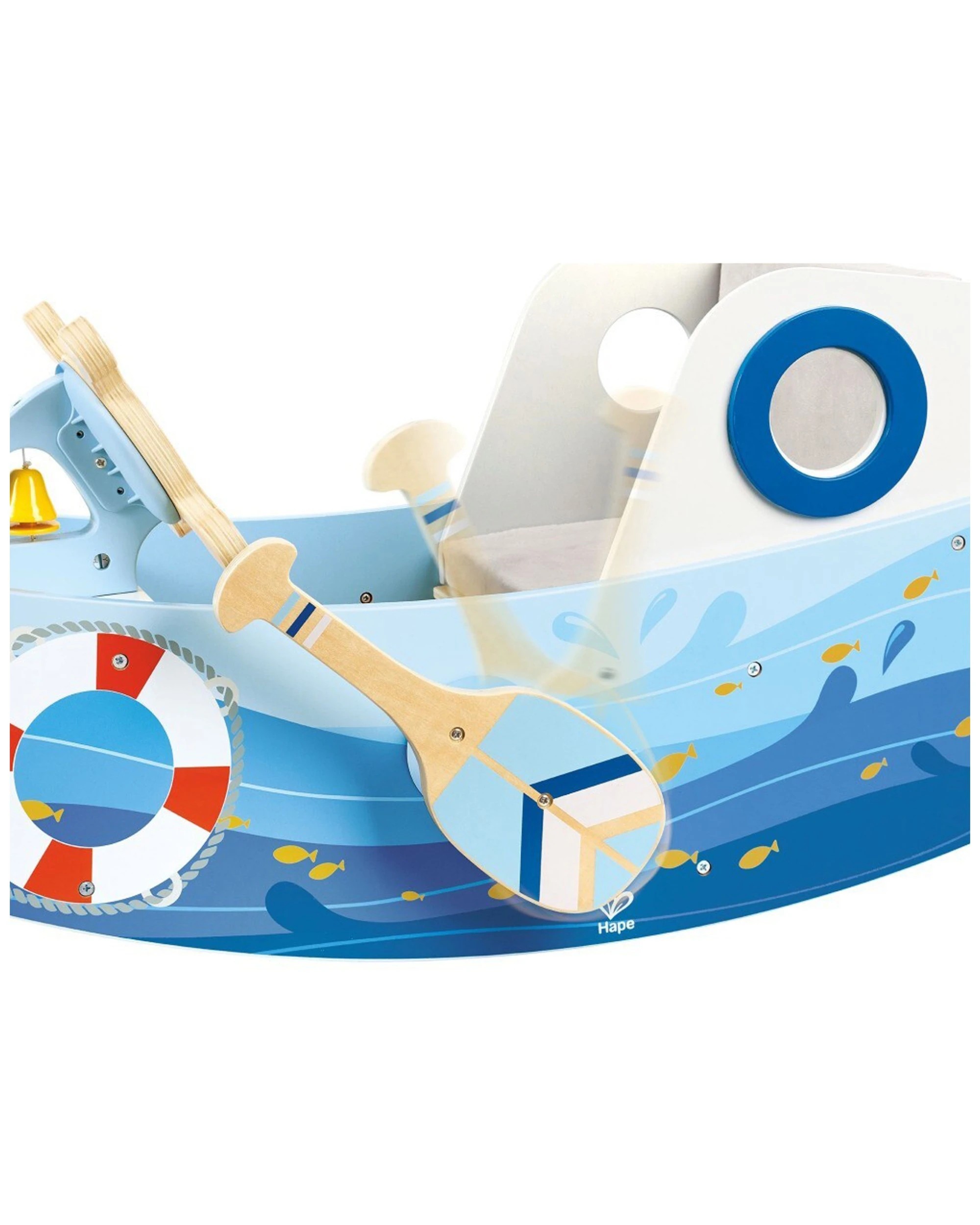2 Hape Captain's Rocking Boat Kids/toddlers Motor Skills Learning Fun Toy 12m+. - Blue, 2 of 2