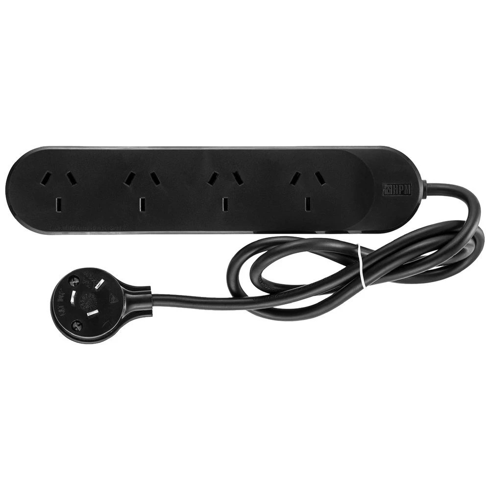 1 HPM 4 Outlet Powerboard Black, 1 of 2