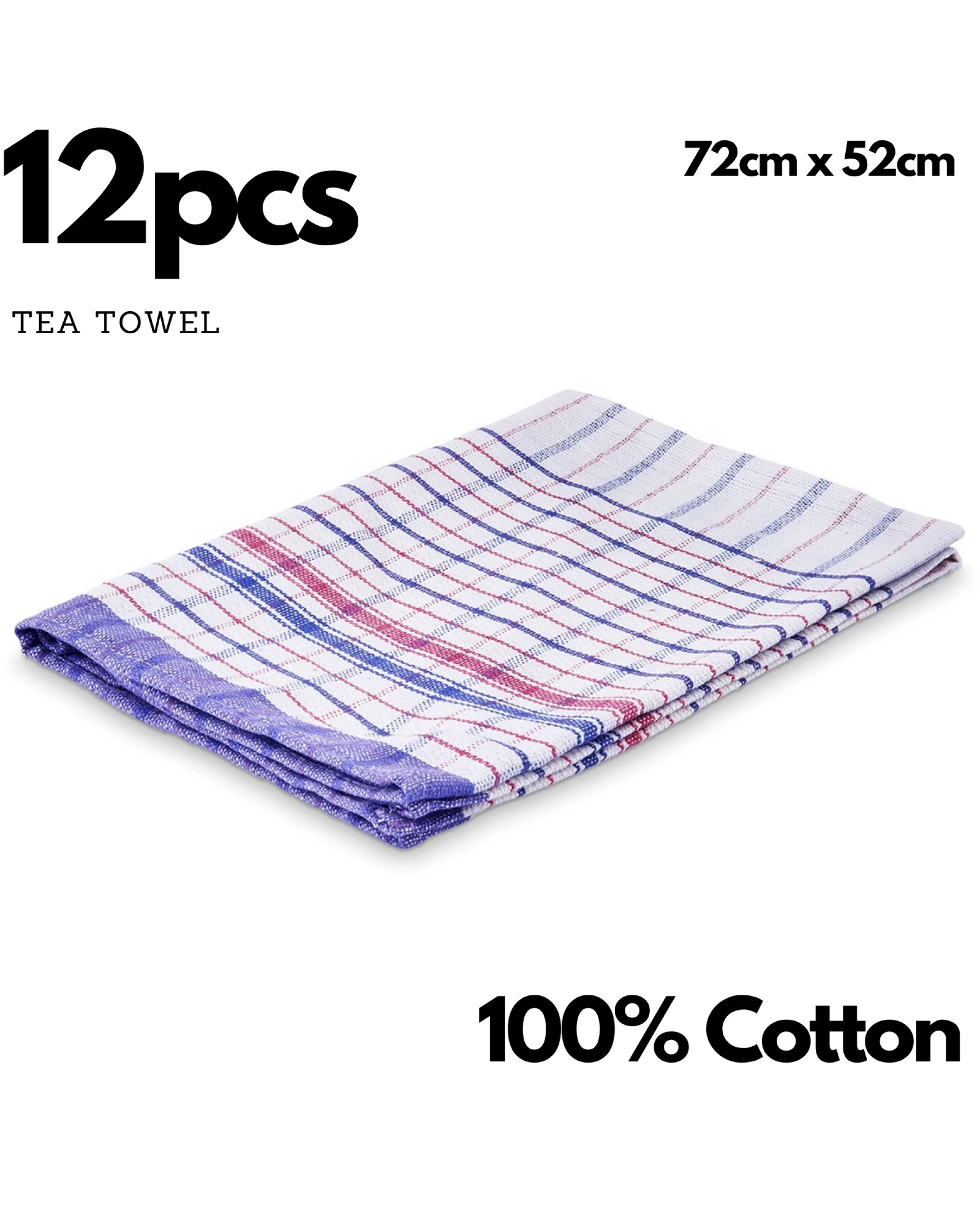 2 BR Home 12 Pack 100% Cotton Tea Towels, 2 of 3