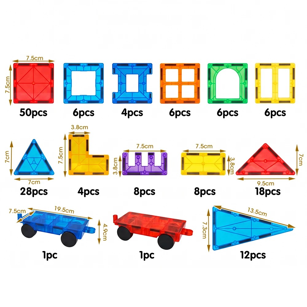 2 Playpals Kids Magnetic Tiles Blocks Building Educational Toys Child Gift 158PCS - Multi, 2 of 3