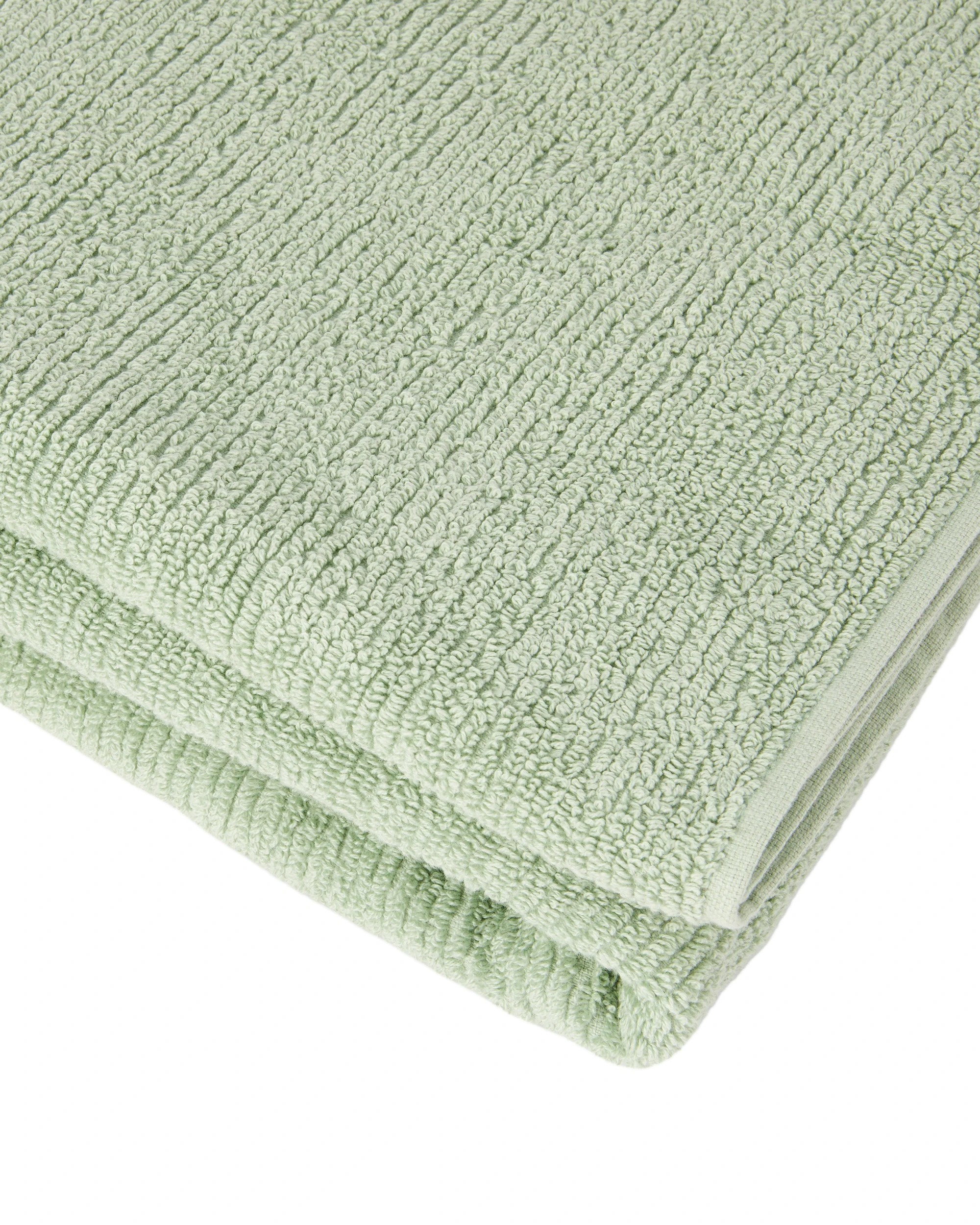4 Ribbed Cotton Bath Sheet - Green, 4 of 5