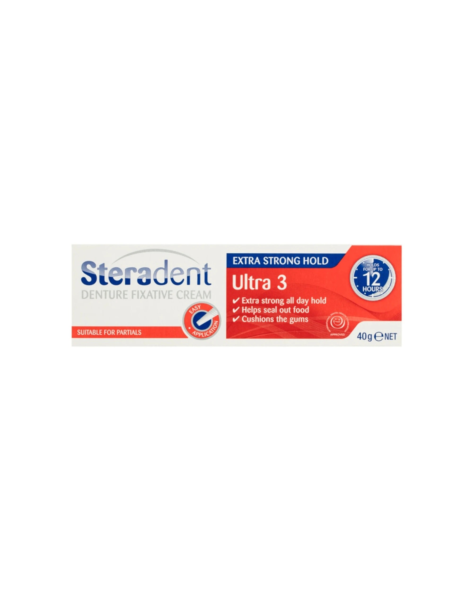 2 Steradent Ultra 3 Denture Fixative Cream 40g - White, 2 of 7