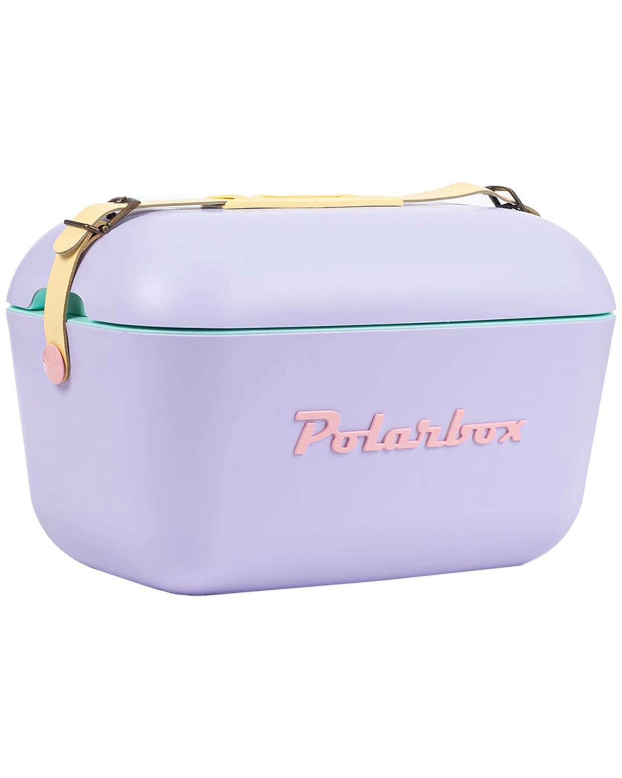 1 Polarbox Rainbow 12L Cooler Lilac with Yellow Strap and Rose Logo & Rivet, 1 of 4