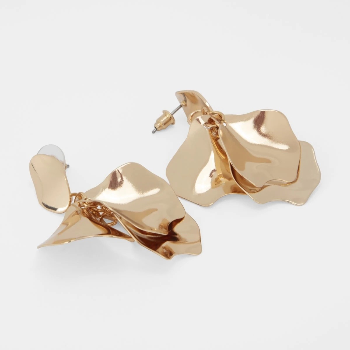 2 Petal Drop Earrings - Gold Tone, 2 of 5