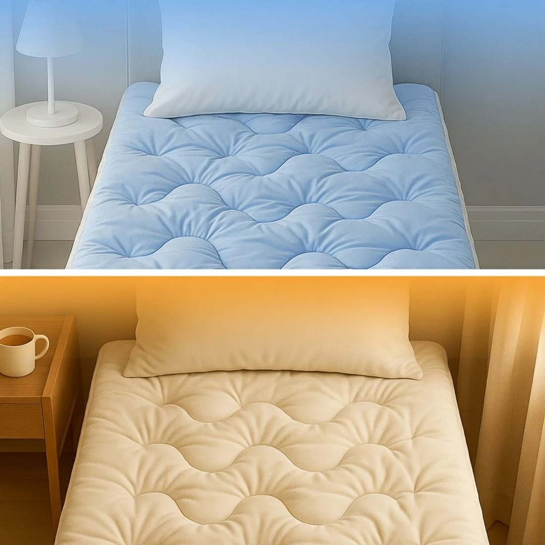 6 Giselle 5cm Mattress Topper Pillowtop toppers Double - Blue, 6 of 9