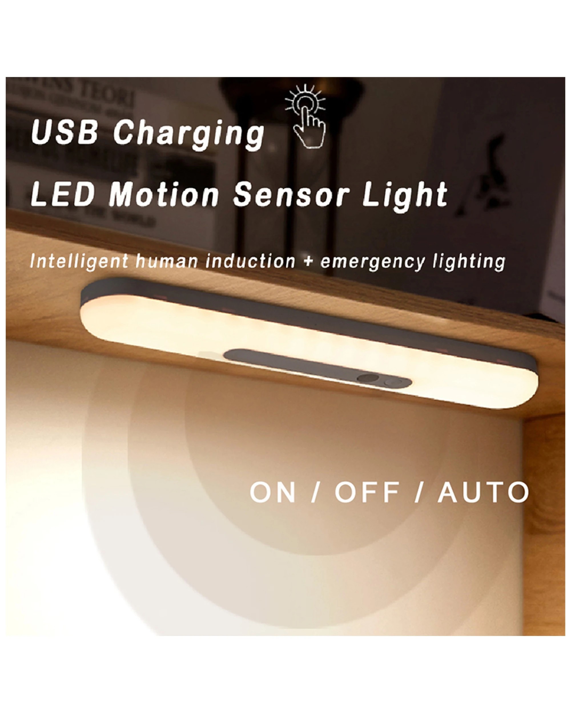 3 Sansai Led Magnetic Motion Sensor Light 3000mah Rechargable Cool White 30cm
 - White, 3 of 3