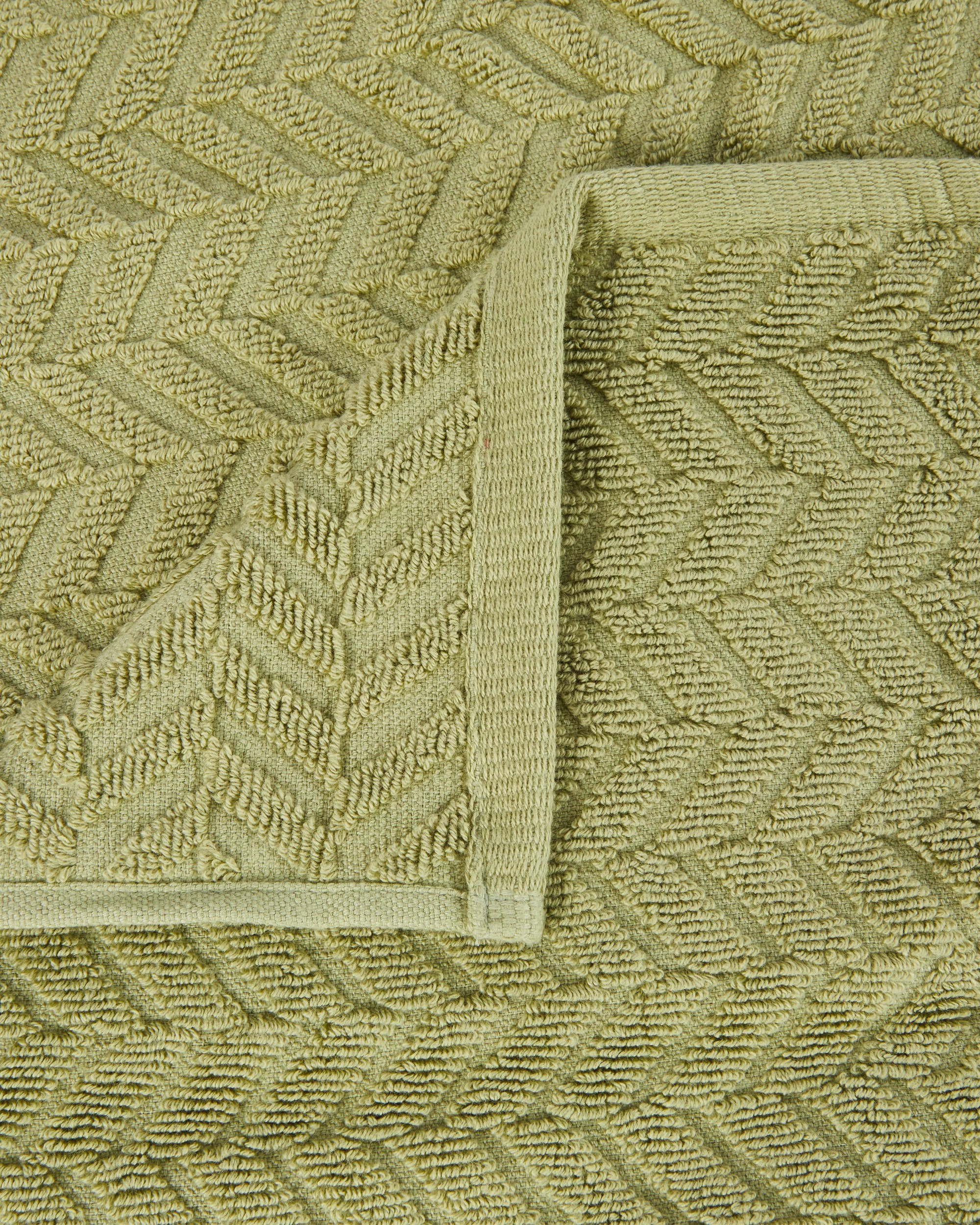 2 Chevron Cotton Hand Towel - Pistachio, 2 of 5